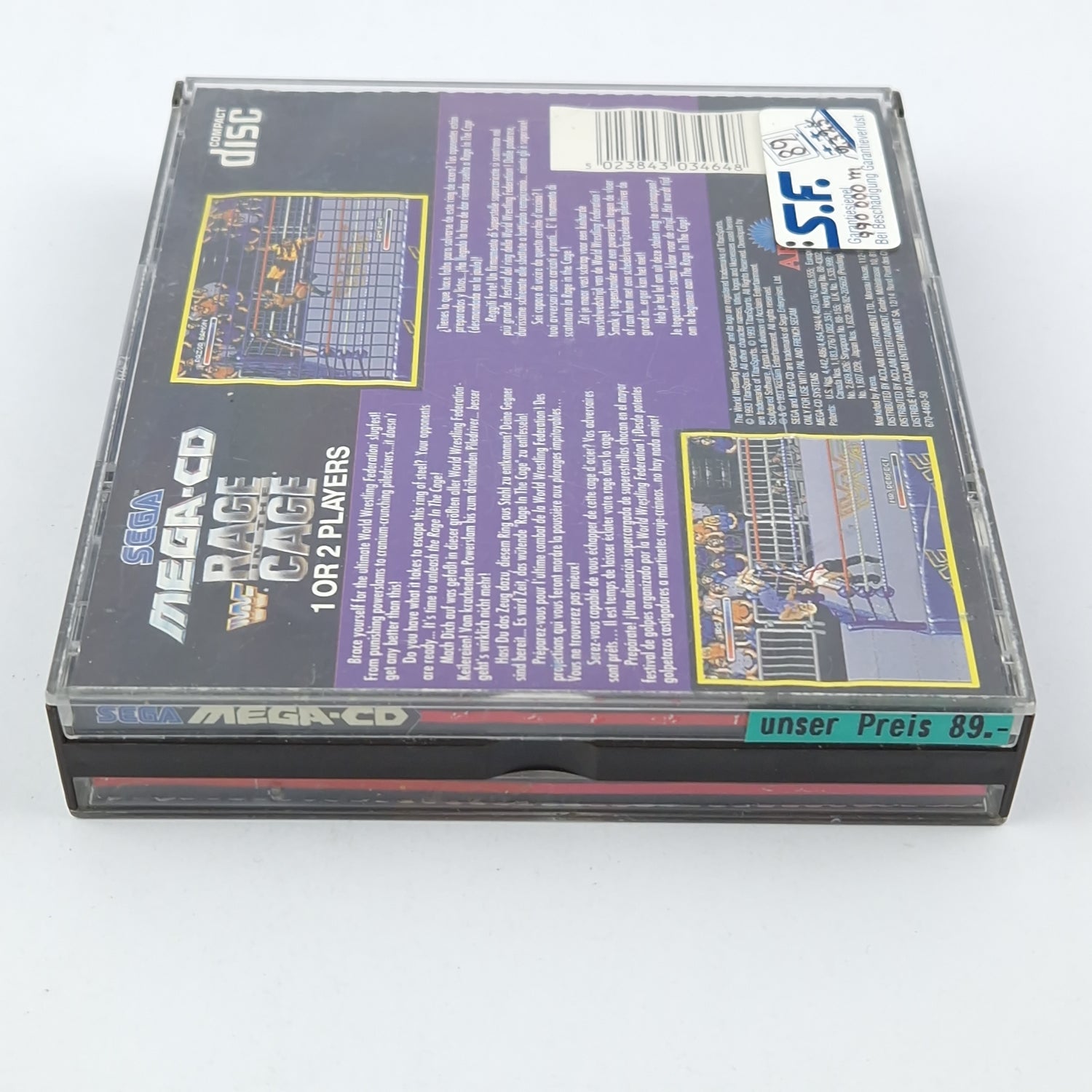 Sega Mega CD game: WWF Rage in the Cage - CD instructions OVP cib / MCD Wrestling