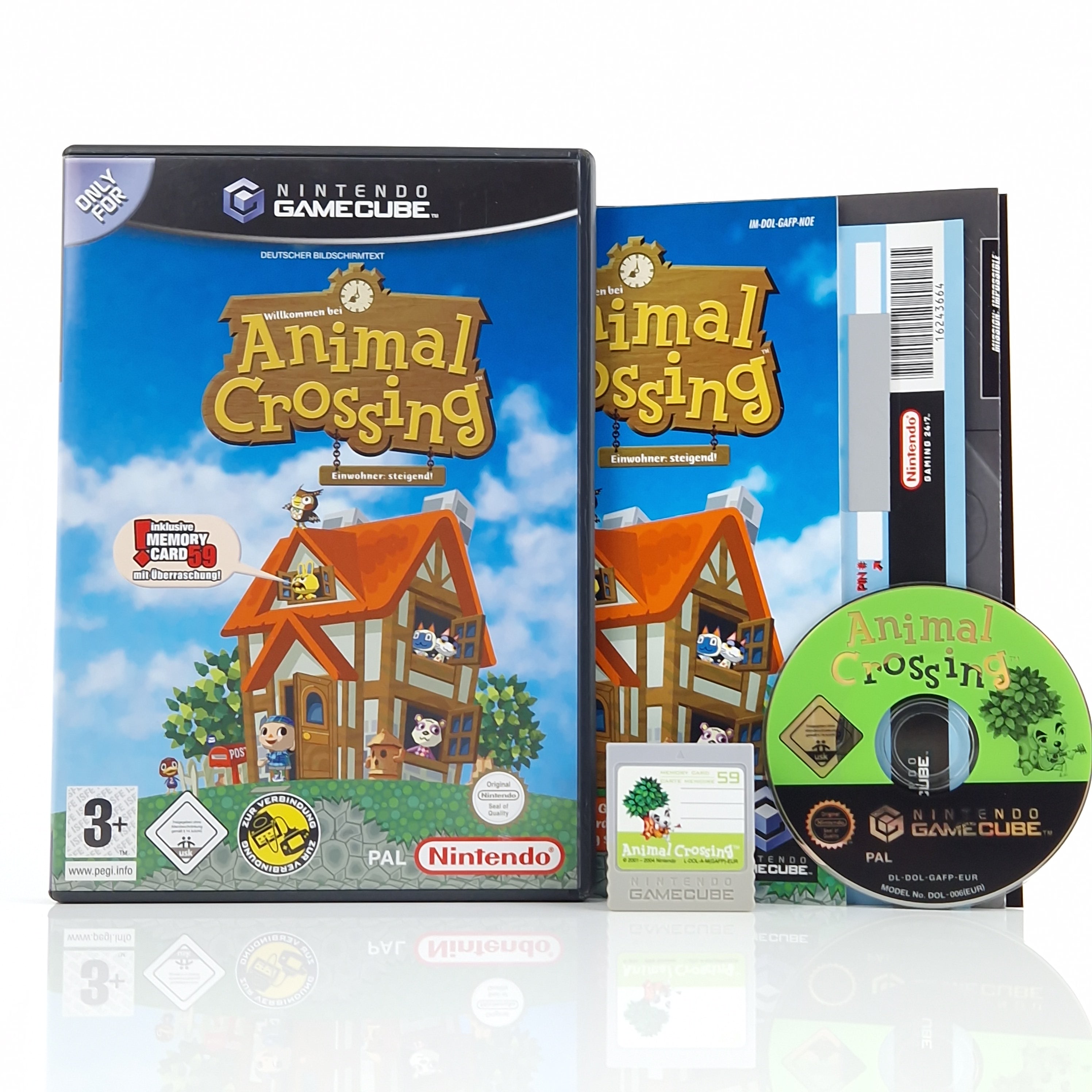 Nintendo Gamecube Spiel : Animal Crossing + Memory Card - CD Anleitung OVP | PAL
