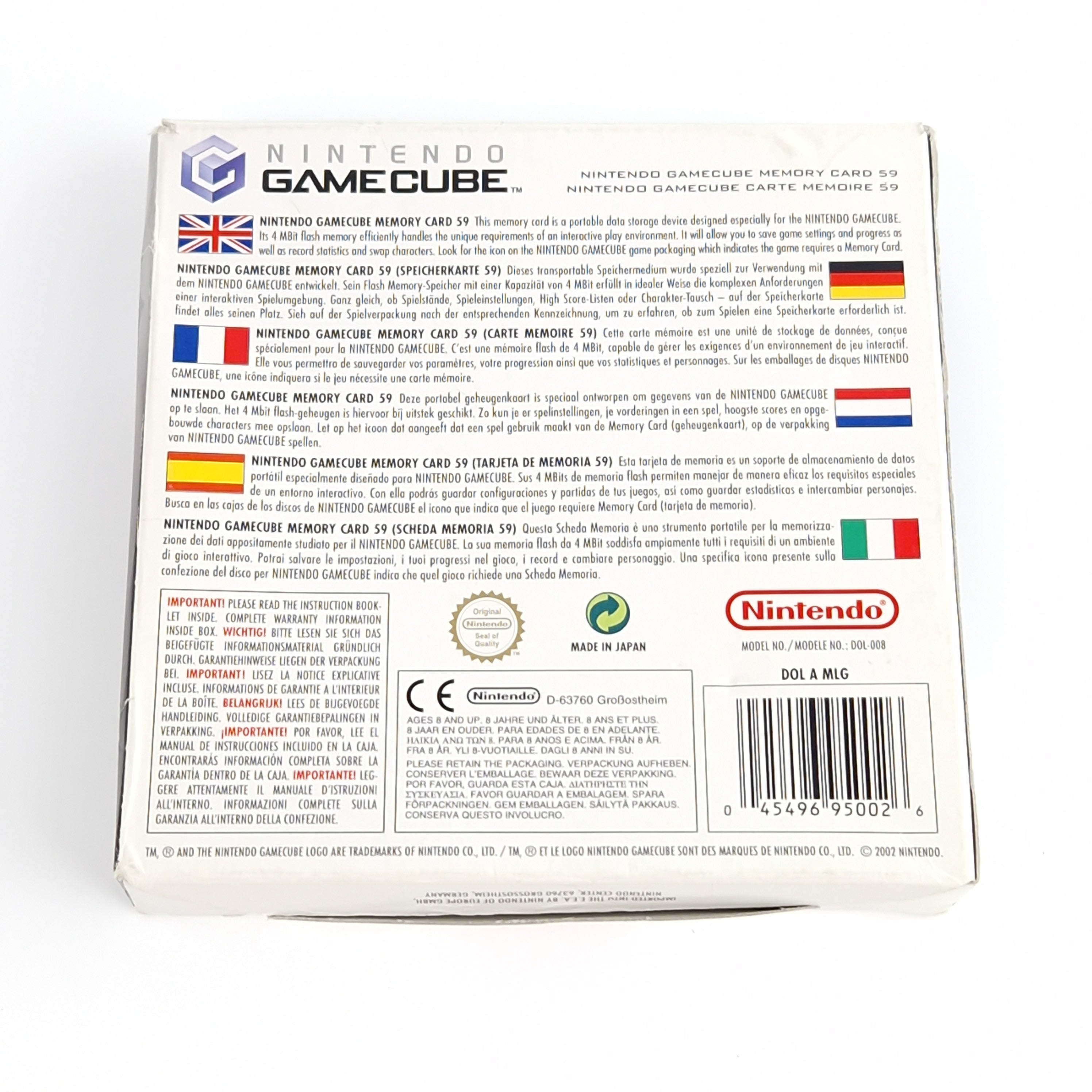 Nintendo Gamecube Zubehör : Memory Card 59 - Speicherkarte OVP PAL