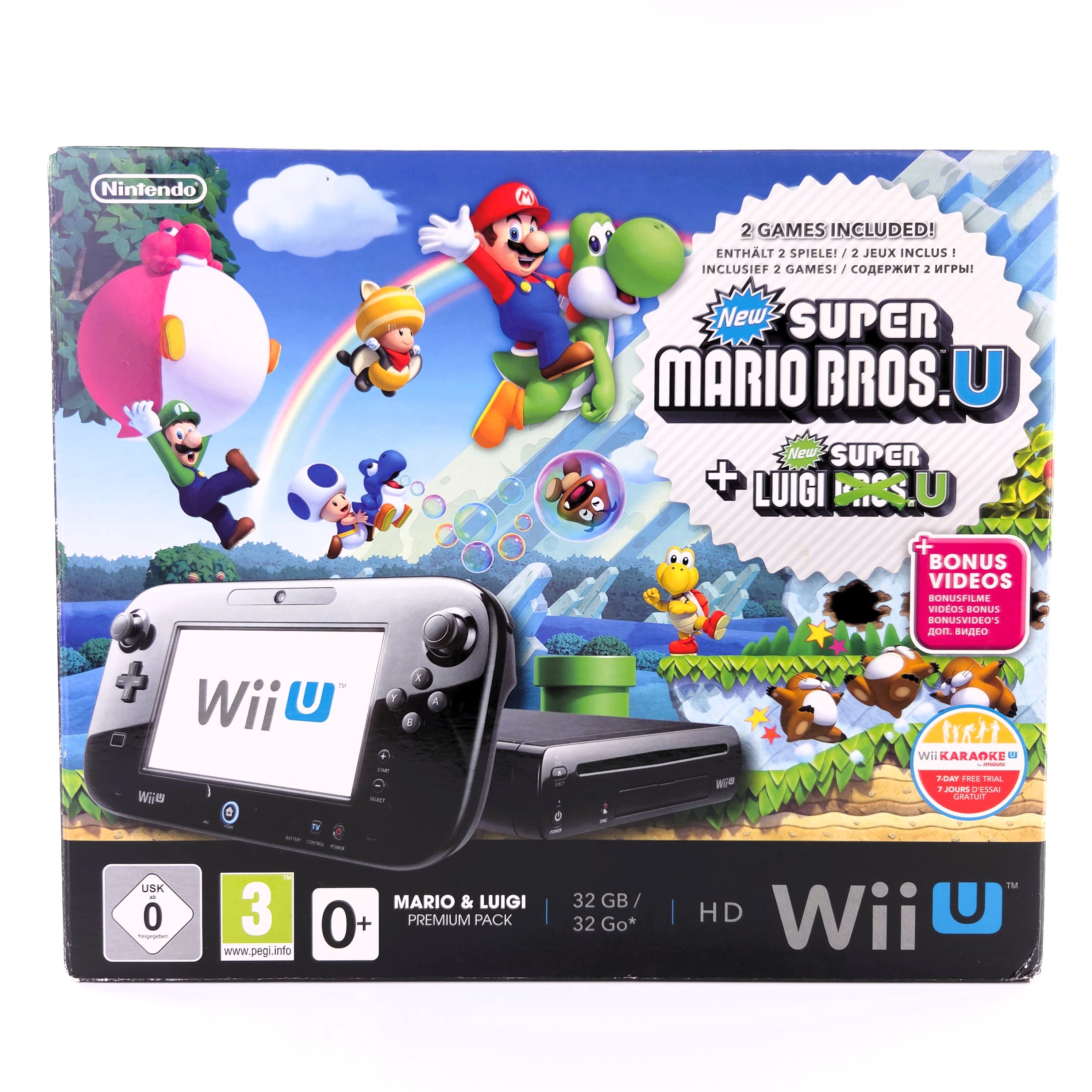 Nintendo Wii U Konsole : Super Mario Bros + Luigi U Bundle SET OVP PAL Console