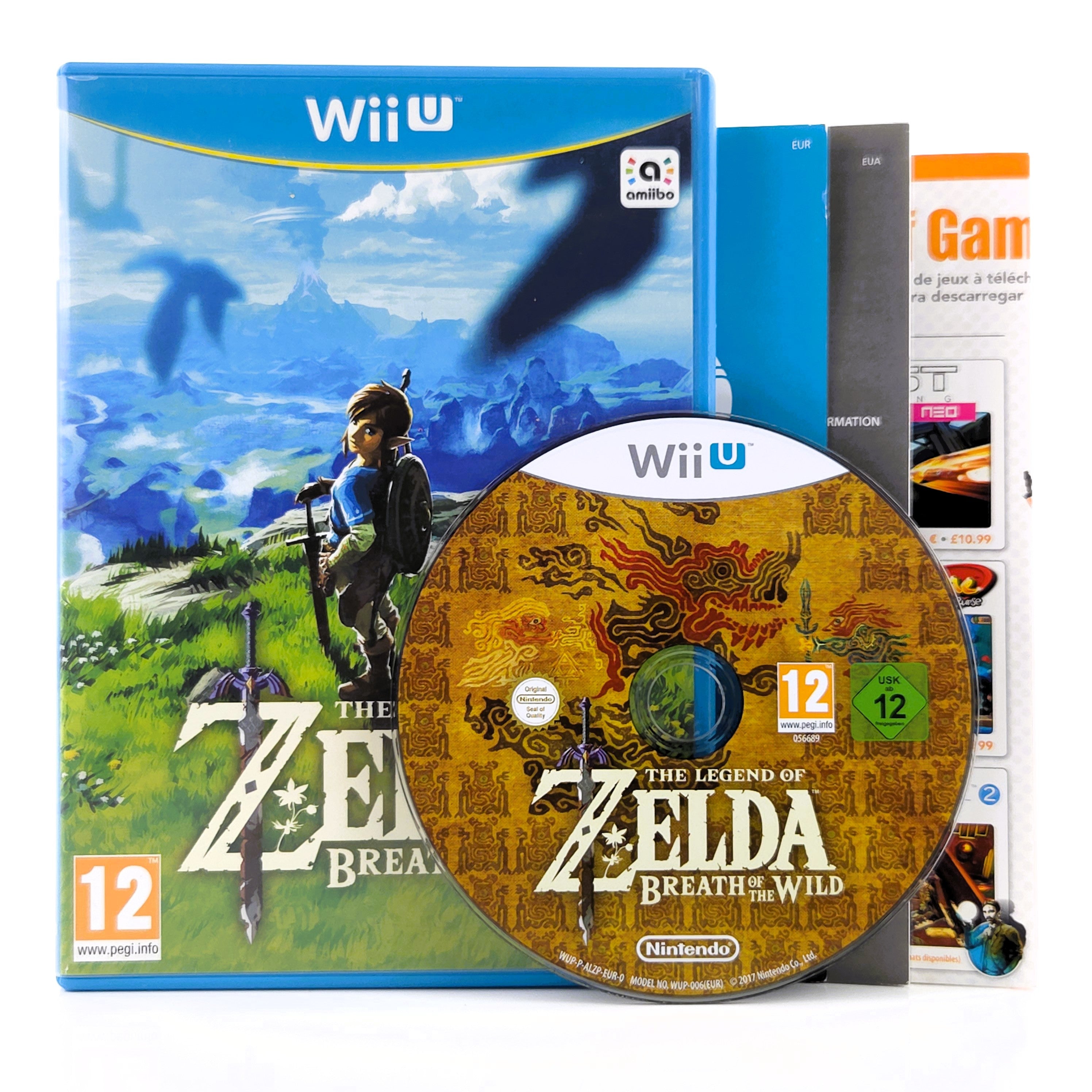 Nintendo Wii U Spiel : The Legend of Zelda Breath of the Wild - CD Anleitung OVP