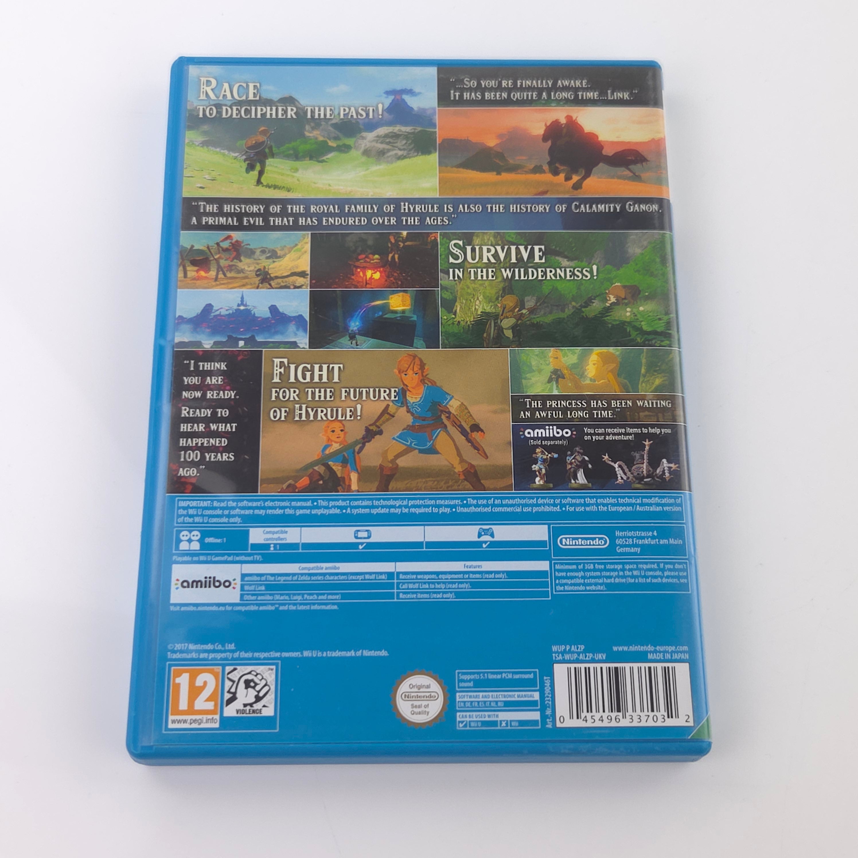 Nintendo Wii U Spiel : The Legend of Zelda Breath of the Wild - CD Anleitung OVP