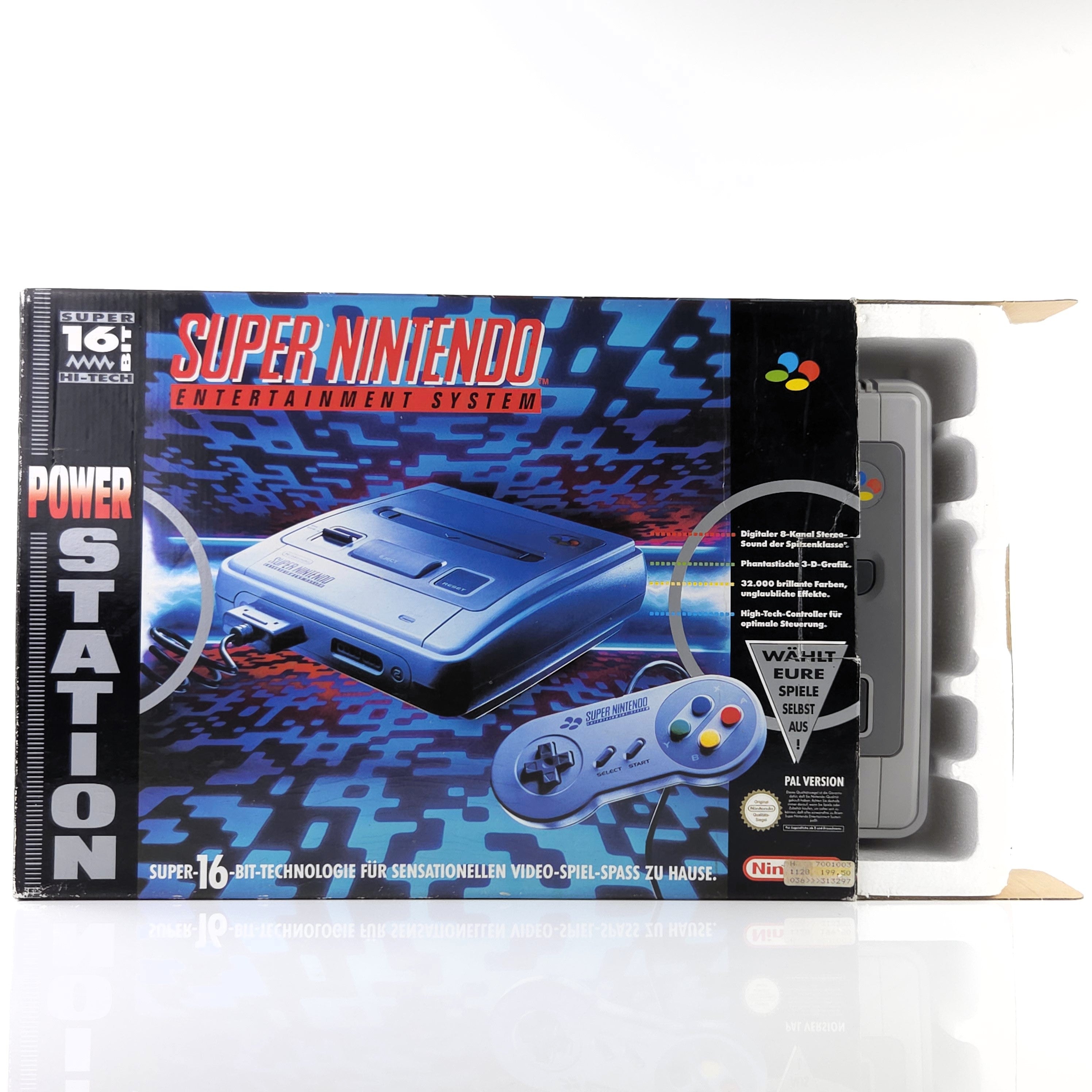 Super Nintendo Konsole : SNES Power Station in OVP / PAL Console