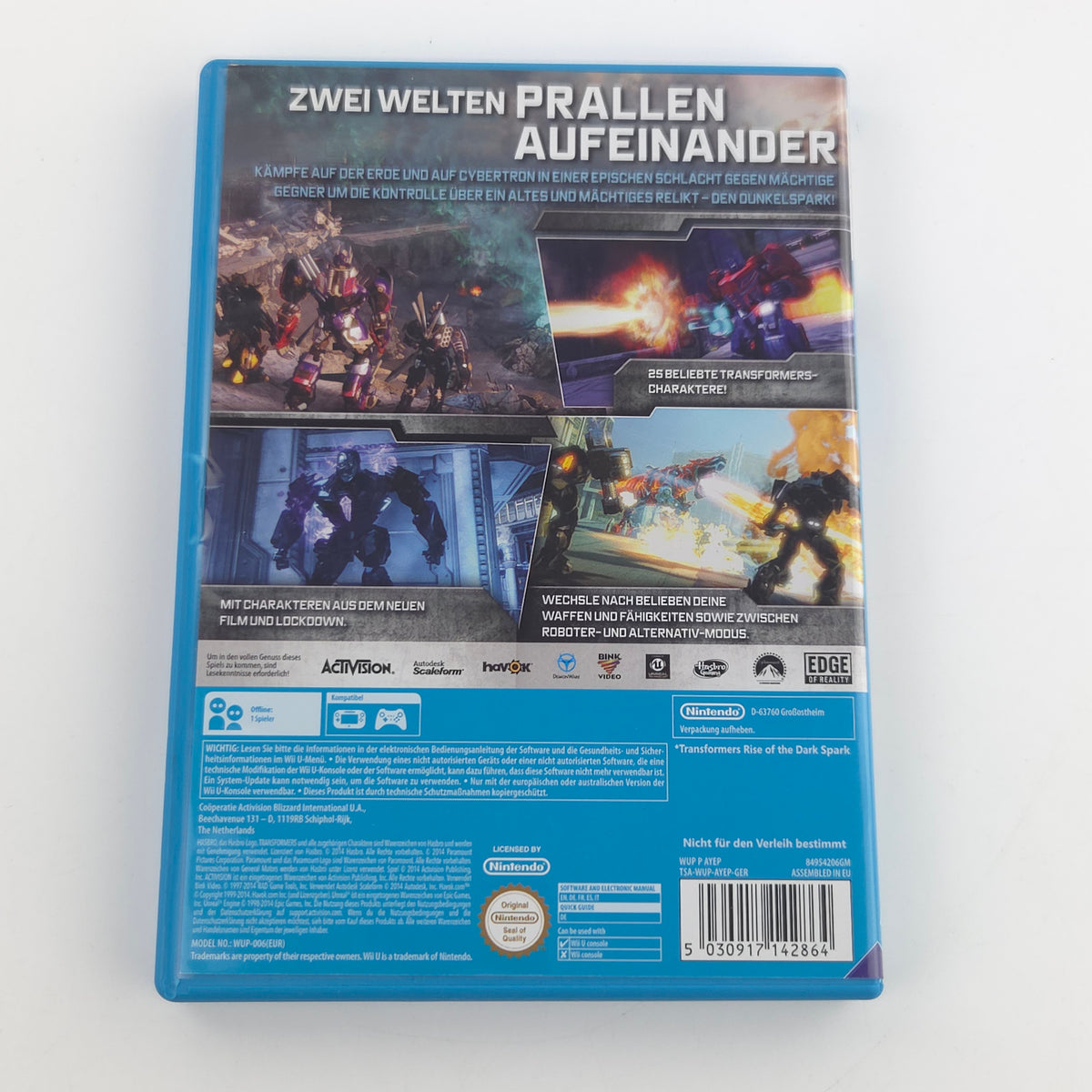 Nintendo Wii U Spiel: Transformers The Dark Spark - CD Anleitung OVP (PAL DE)