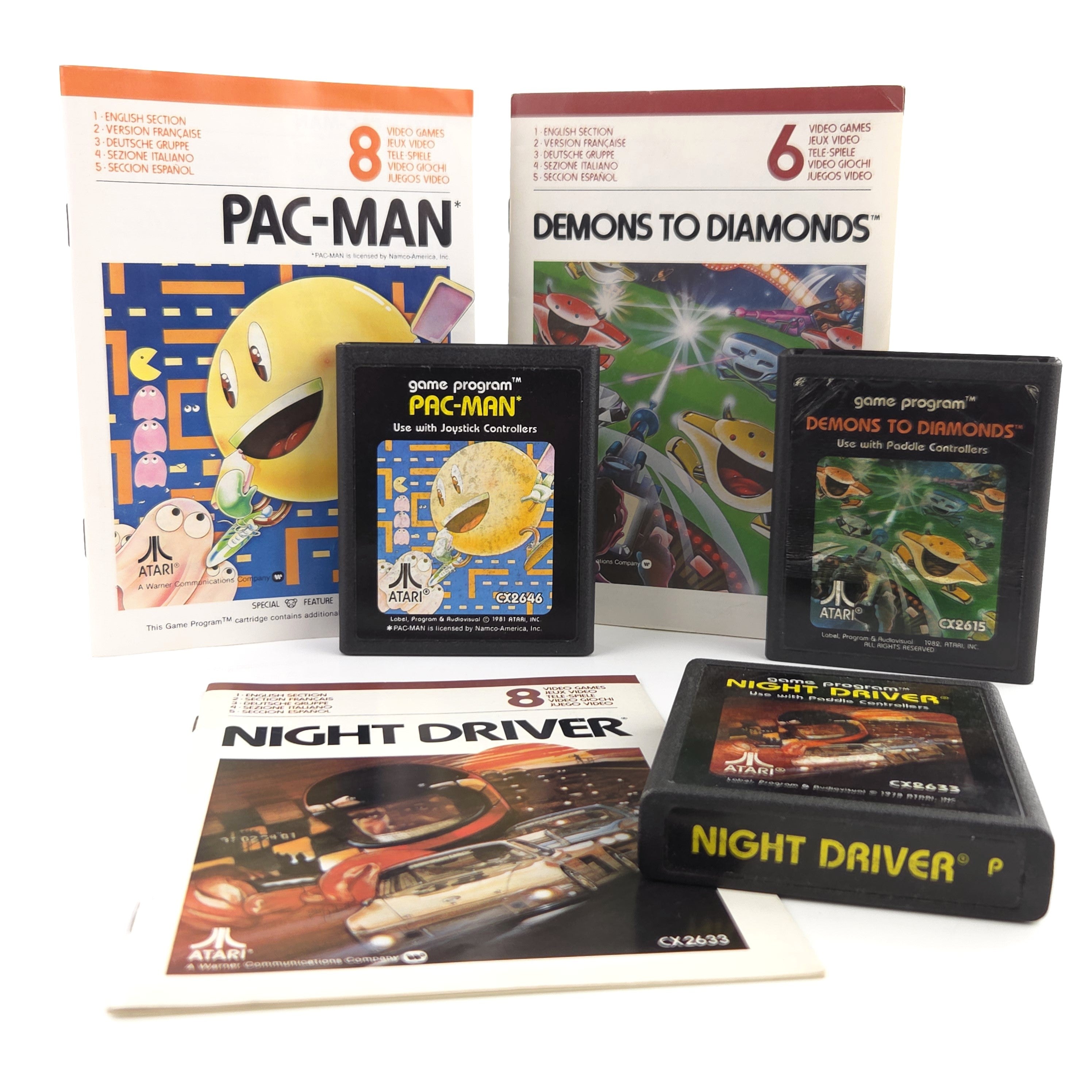 Atari 2600 Spiel Pac-Man Bundle mit Anleitungen Retro