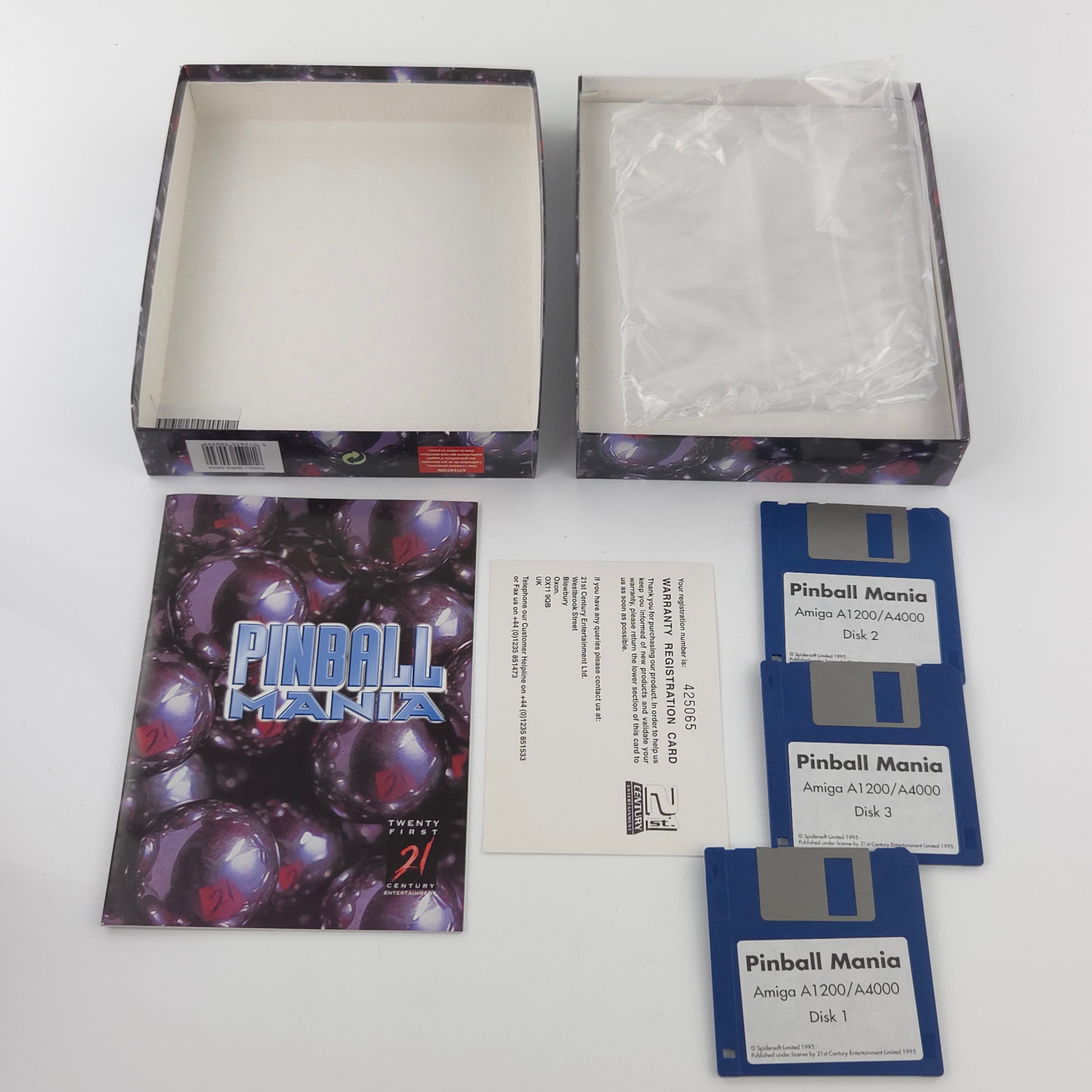 Amiga Spiel Pinball Mania Big Box OVP PAL Diskette 1995