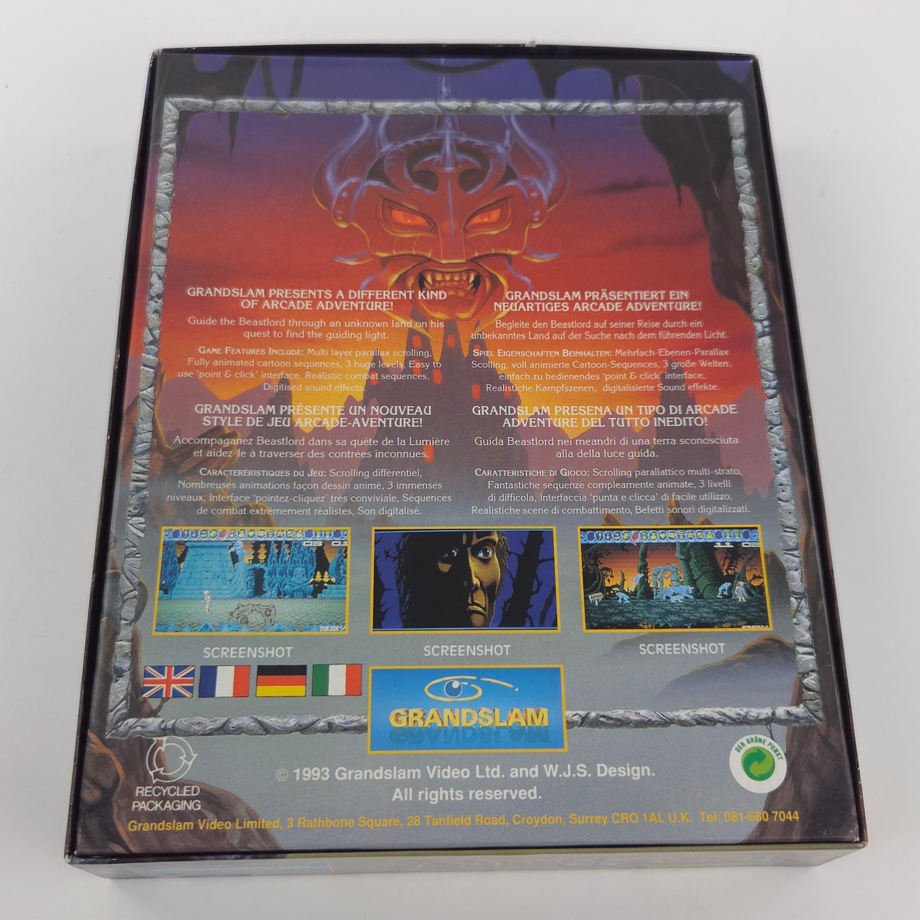 Amiga Spiel Beast Lord Big Box OVP PAL Diskette Grandslam