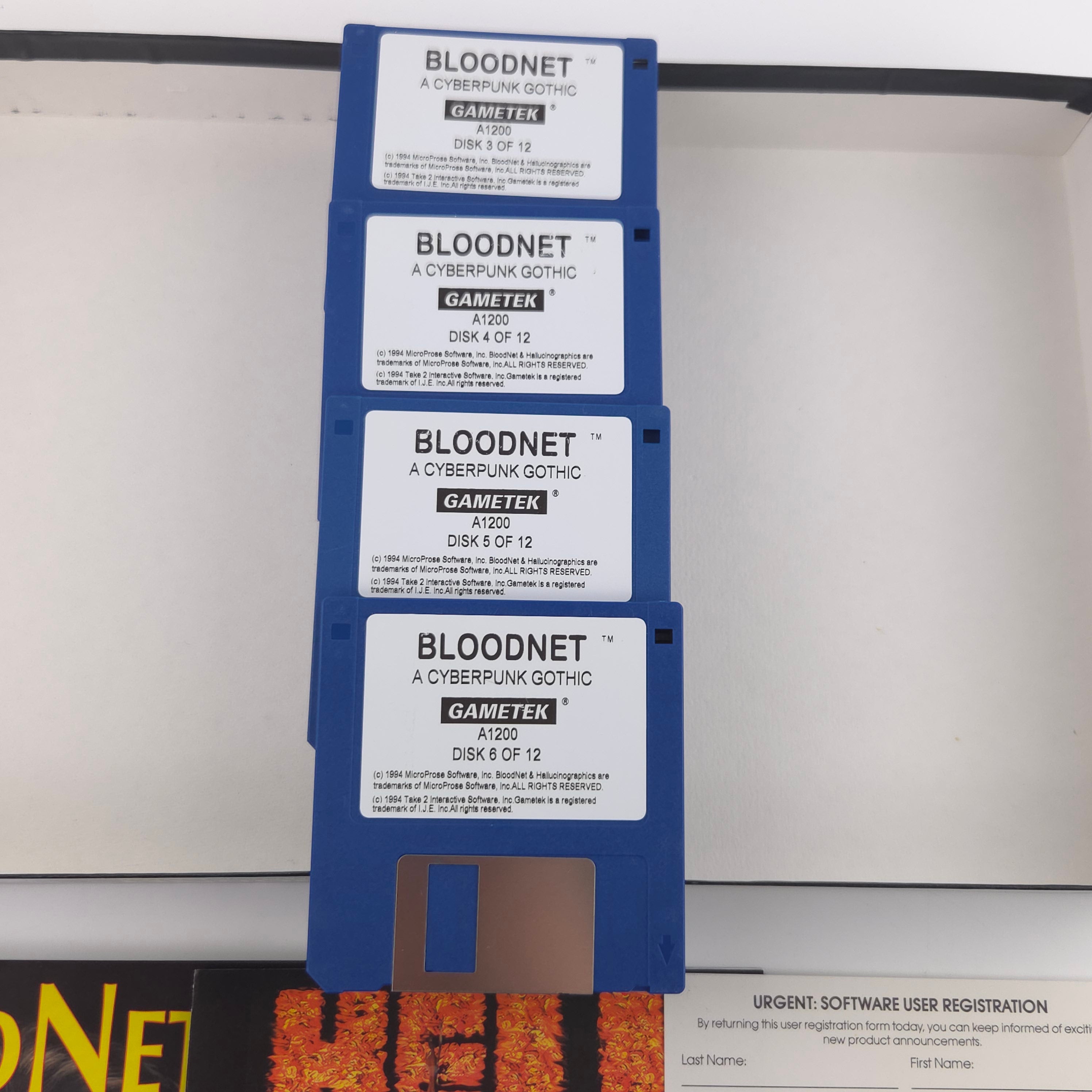 Amiga Spiel Bloodnet Big Box OVP PAL Diskette Gametek