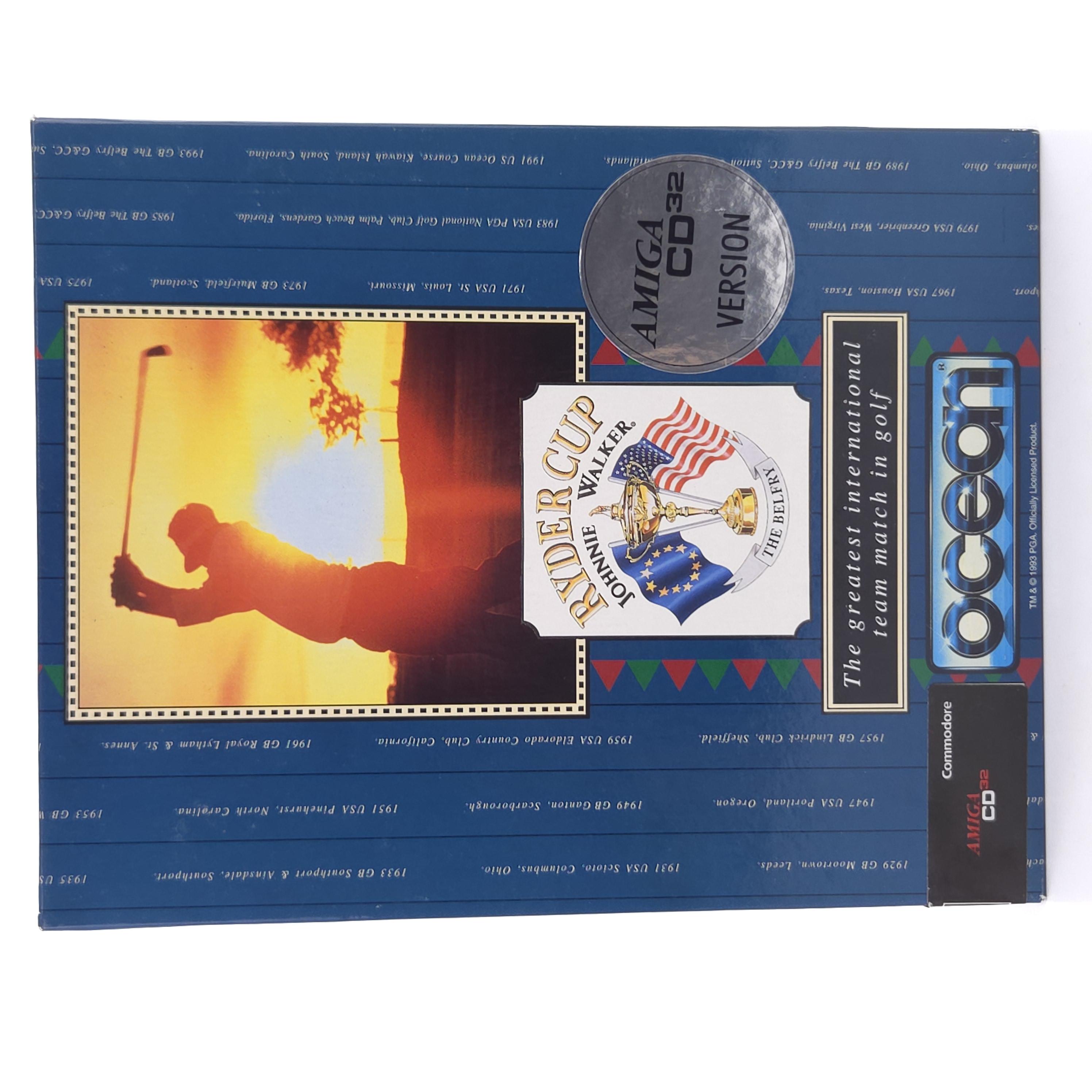 Amiga CD32 Spiel Ryder Cup Johnnie Walker Big Box OVP PAL