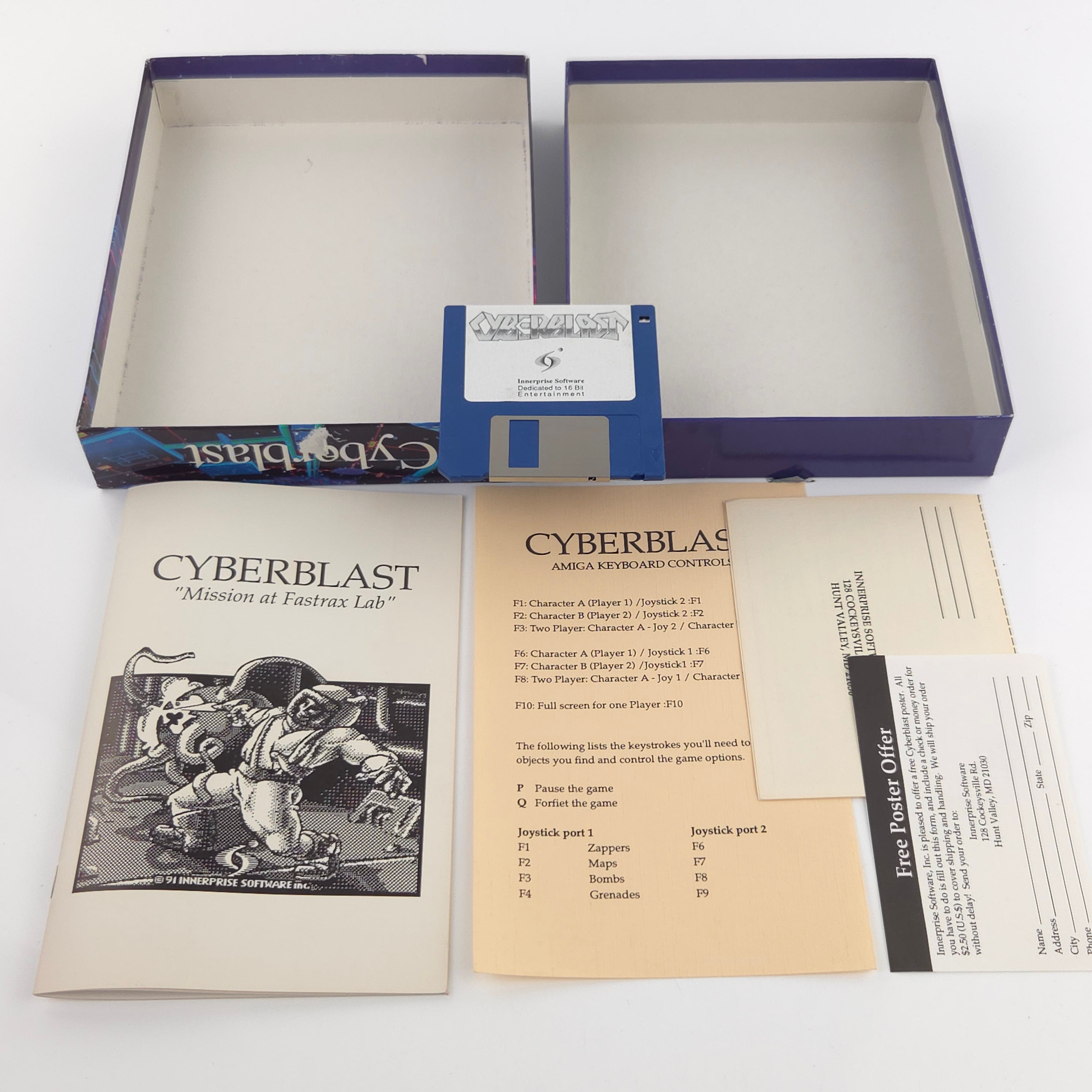 Amiga Spiel Cyberblast Big Box OVP PAL Innerprise CBM