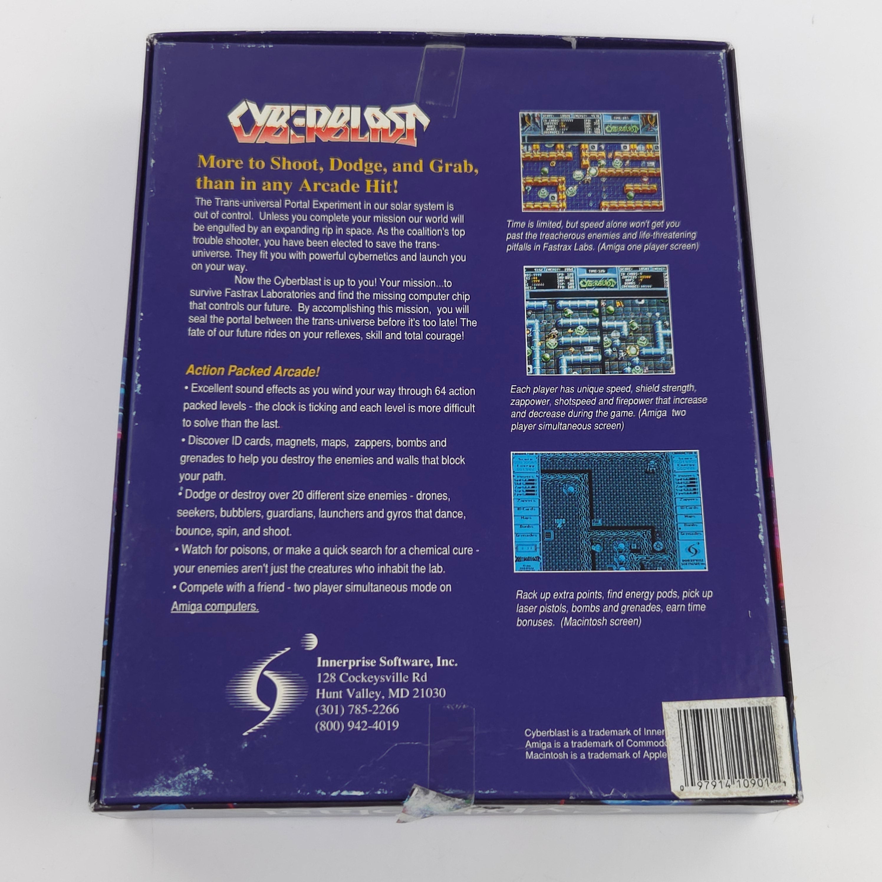 Amiga Spiel Cyberblast Big Box OVP PAL Innerprise CBM