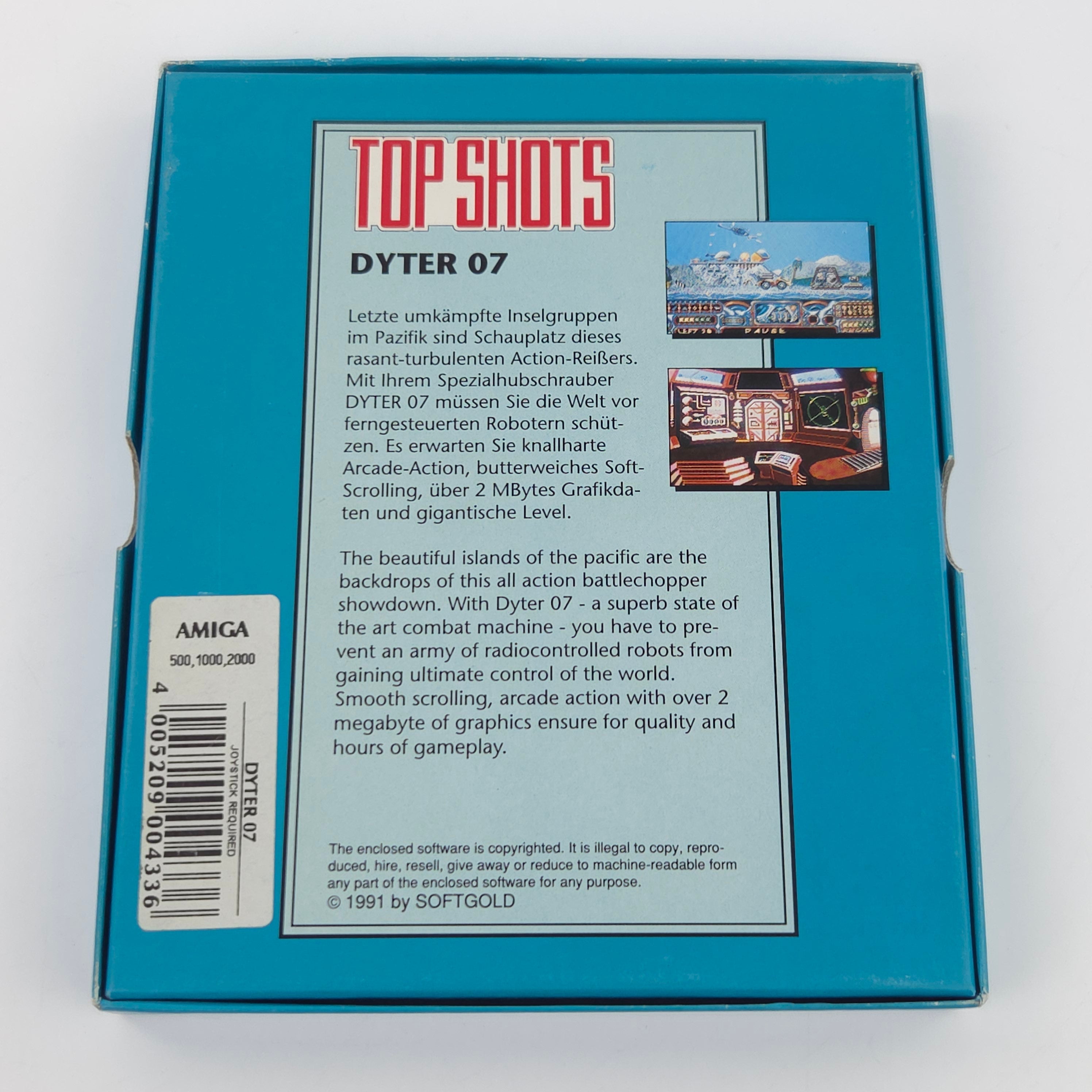 Amiga Spiel Dyter 07 Top Shots OVP CBM Disk PAL 1990