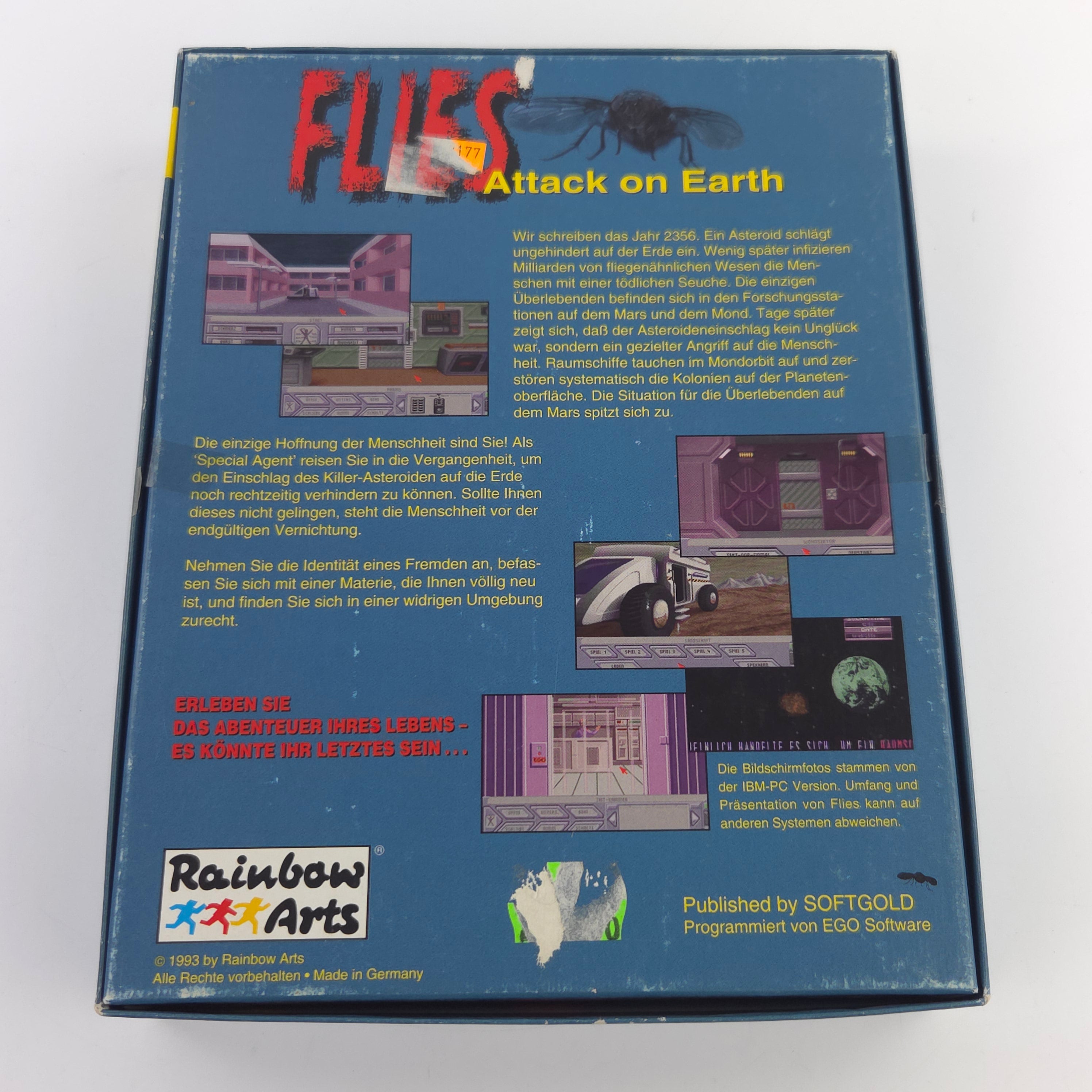 Amiga Spiel Flies Attack on Earth Big Box OVP PAL CBM