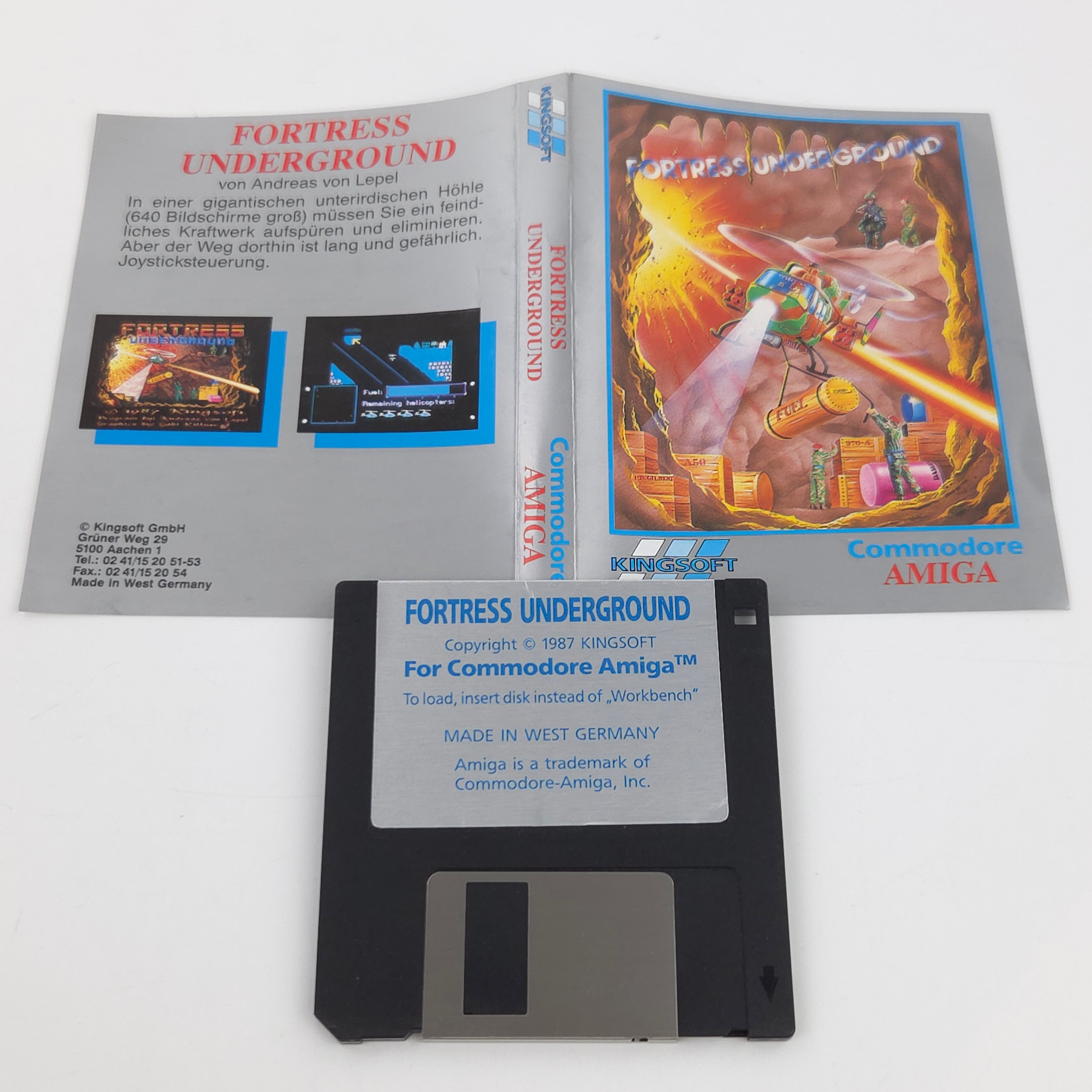 Amiga Spiel Fortress Underground CBM Disk 1987 Kingsoft