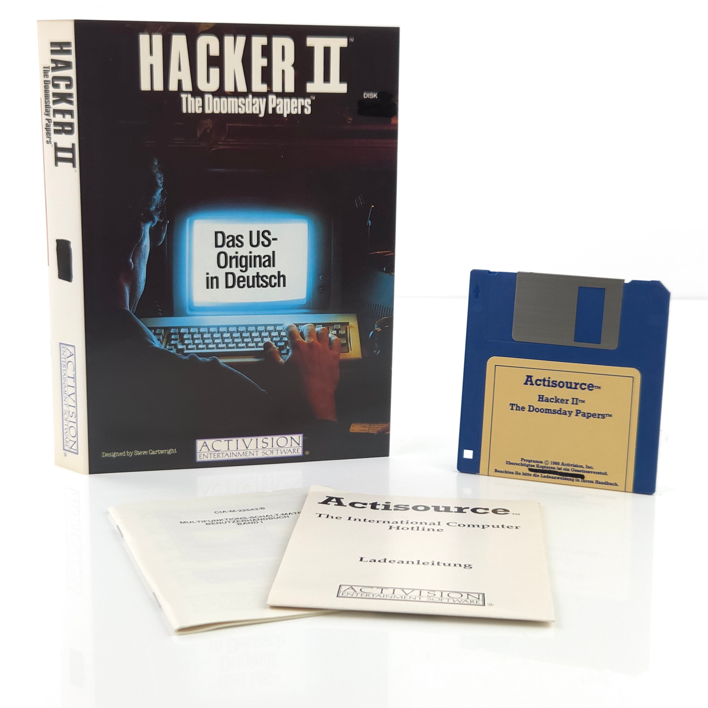 Amiga Spiel Hacker II Doomsday Papers CBM Disk PAL 1986