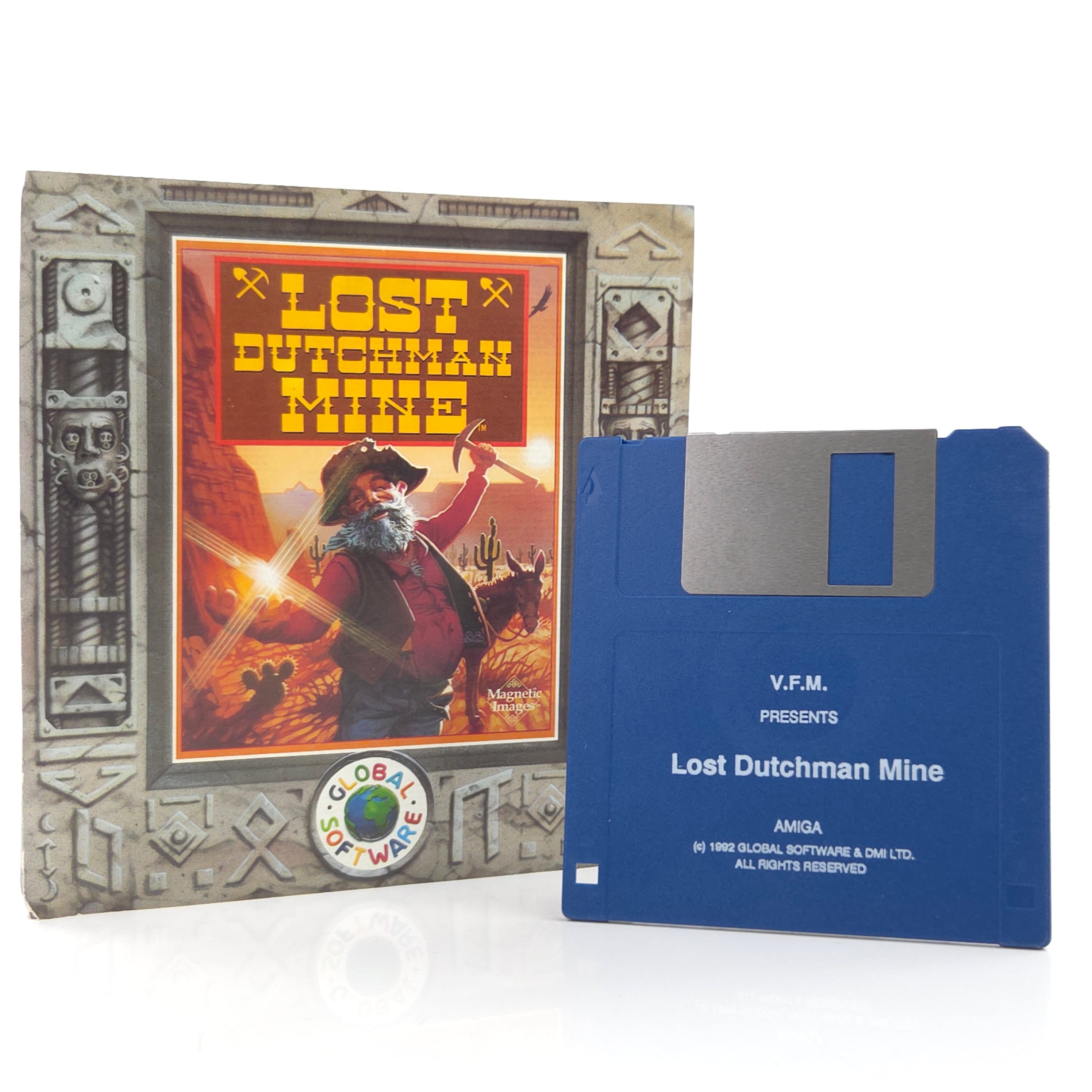 Amiga Spiel Lost Dutchman Mine Cover CBM Disk PAL 1992