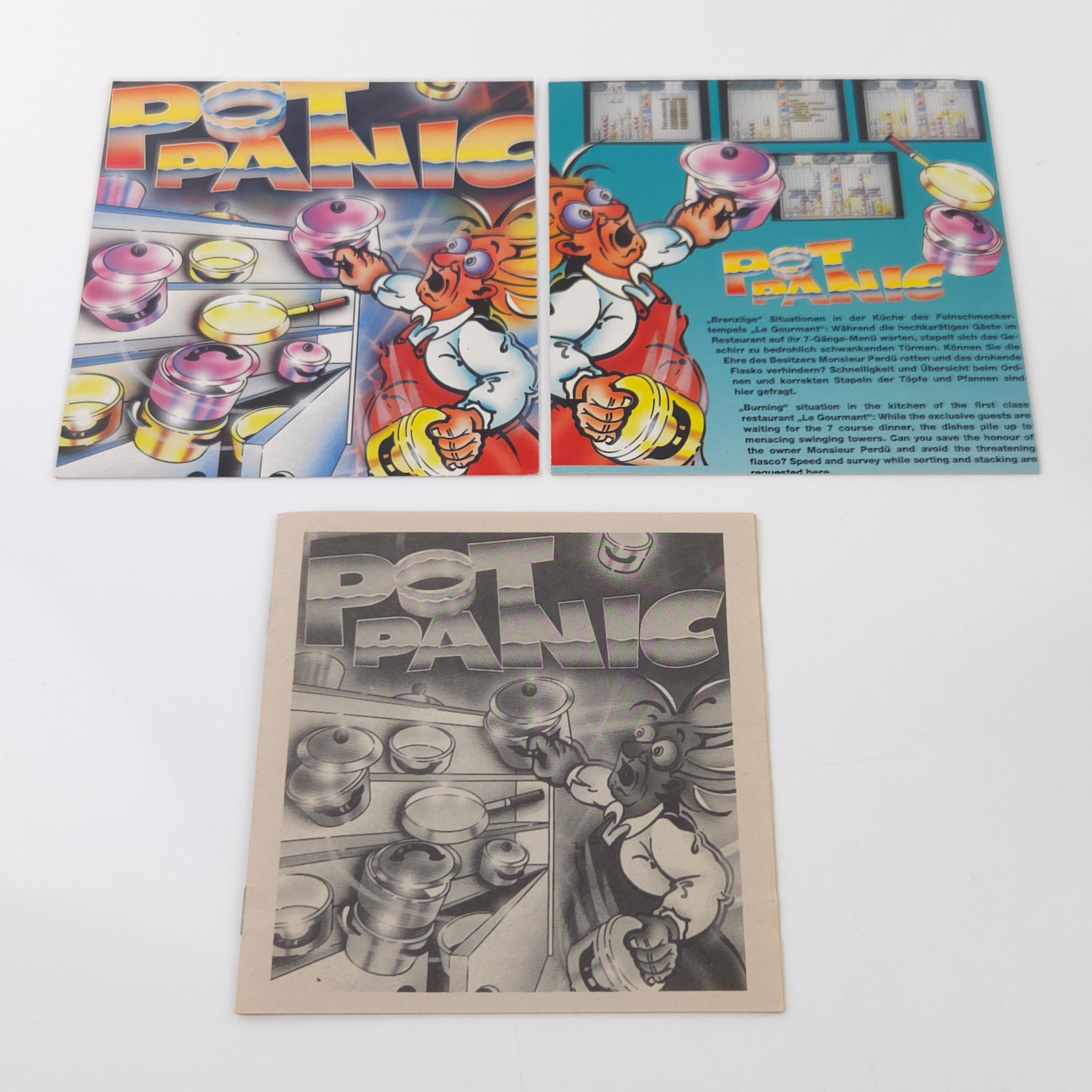Amiga Spiel Pot Panic Cover Kingsoft CBM Disk PAL