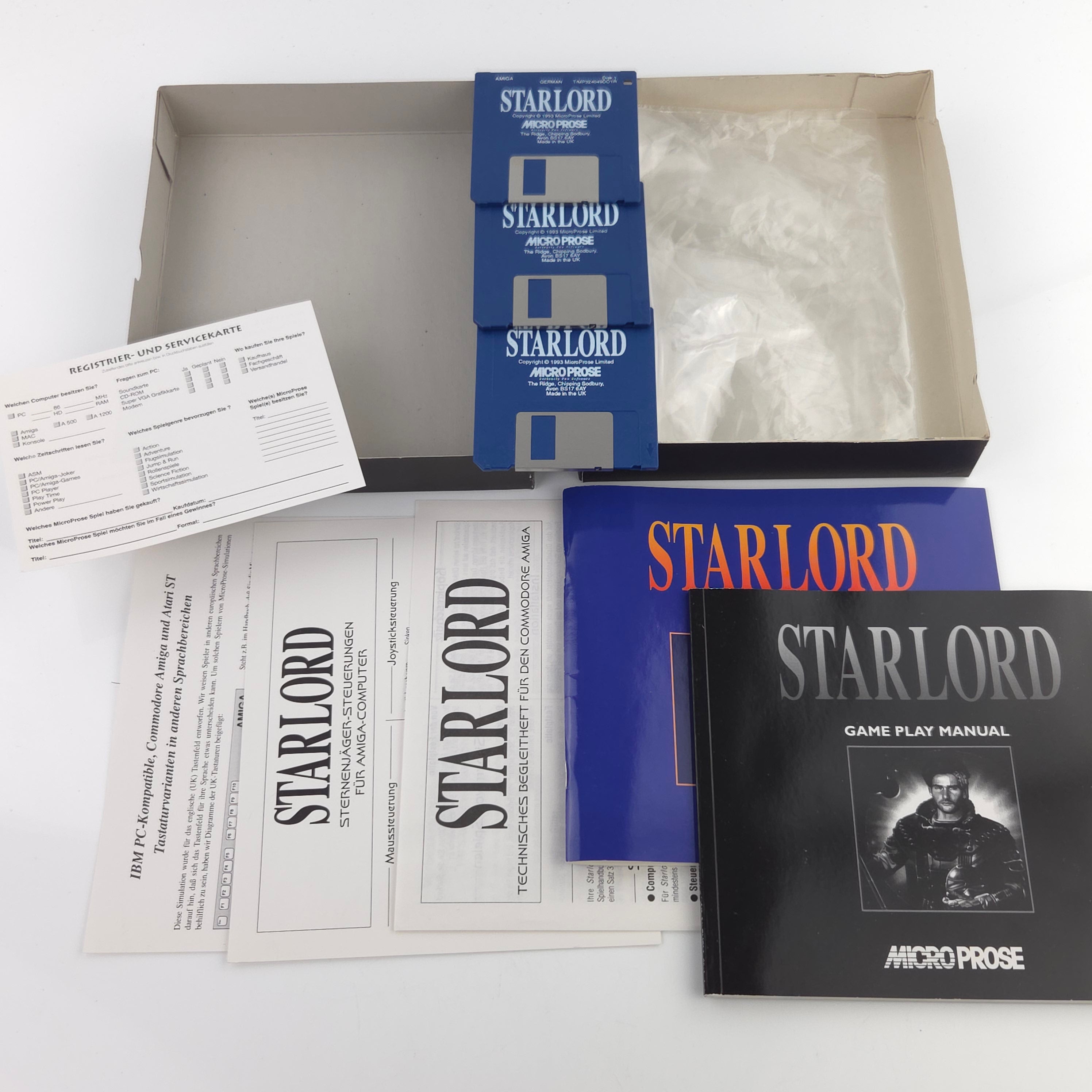 Amiga Spiel Starlord Big Box OVP PAL Microprose 1993