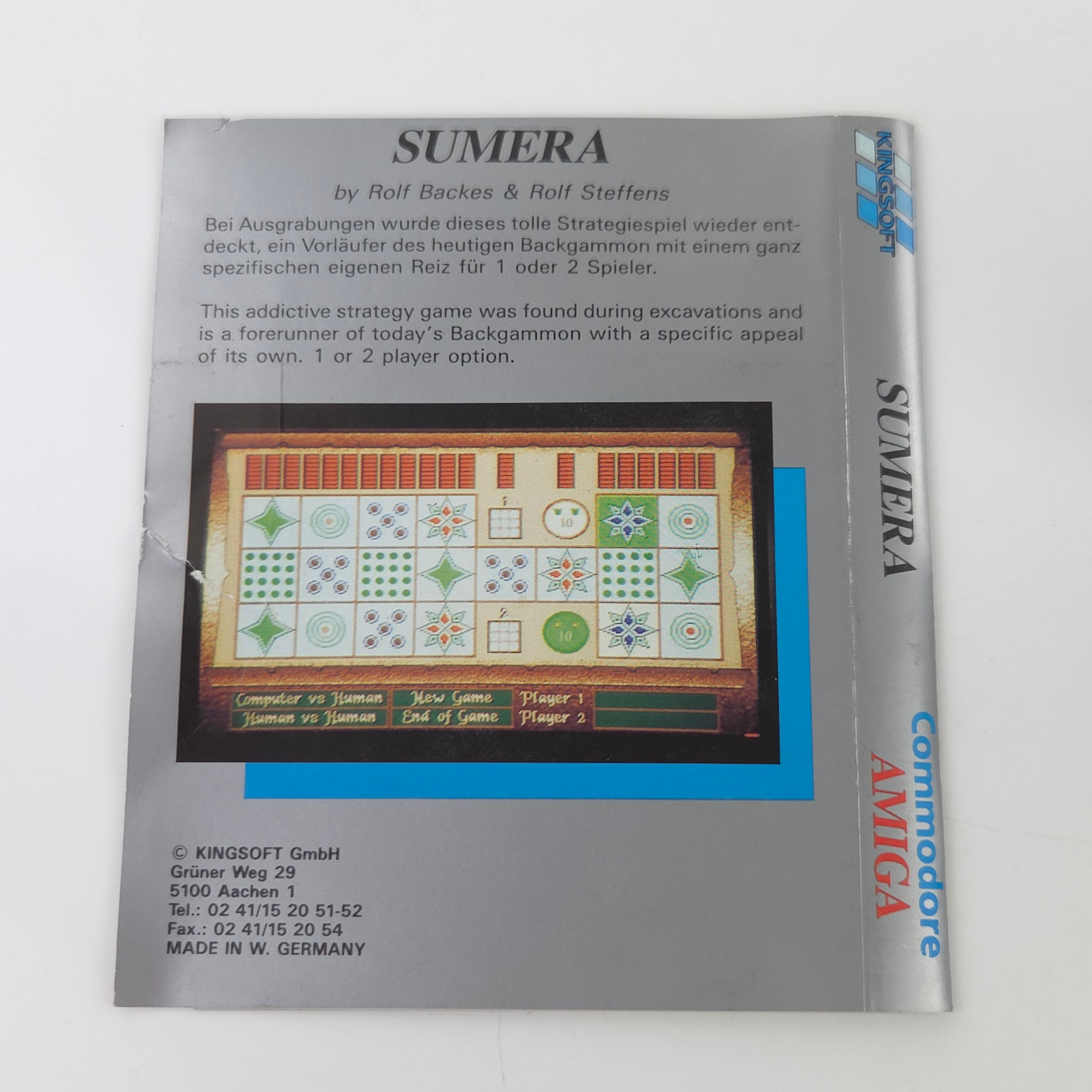 Commodore Amiga Spiel Sumera mit Cover CBM Disk PAL 1989
