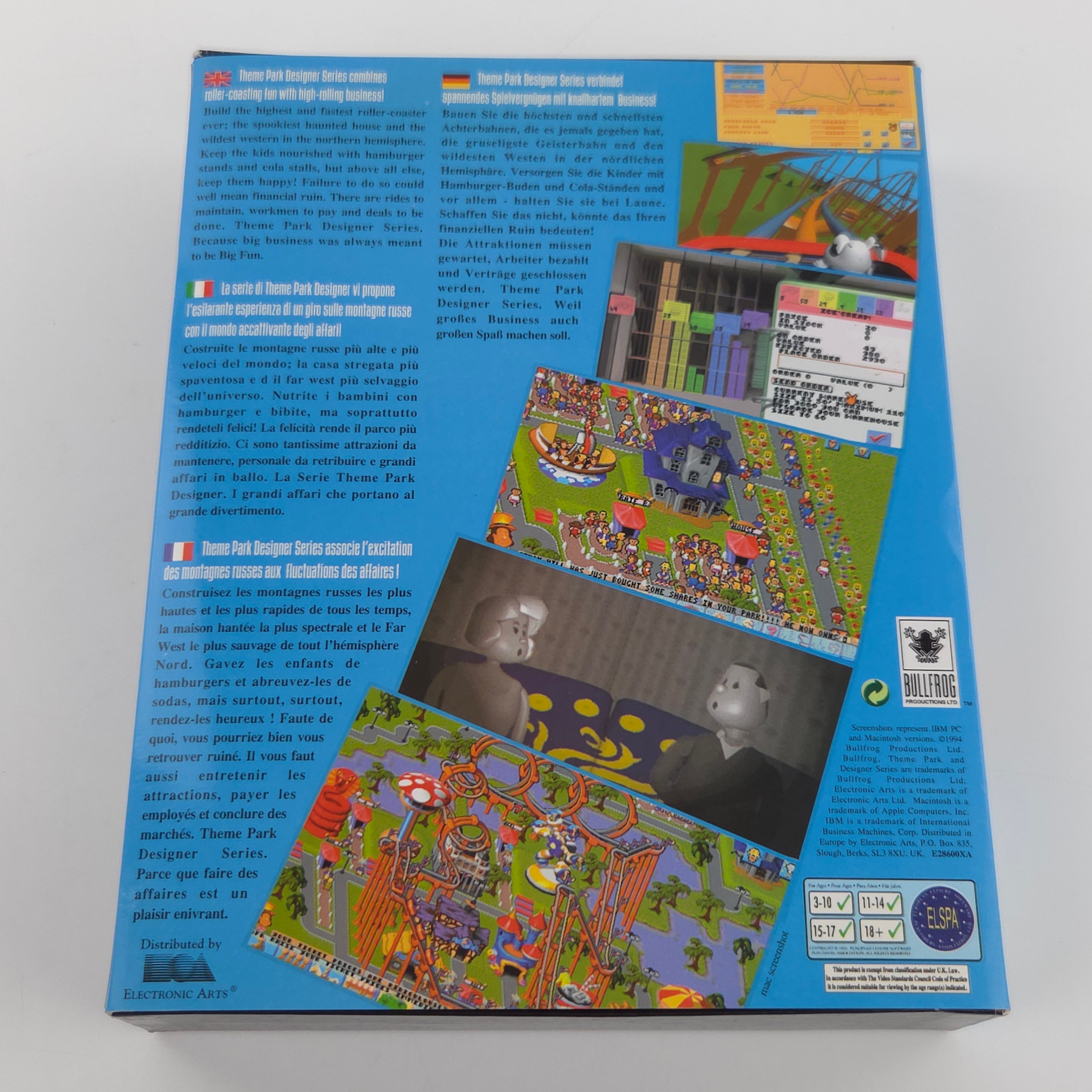 Amiga Spiel Theme Park Big Box OVP Bullfrog PAL Diskette