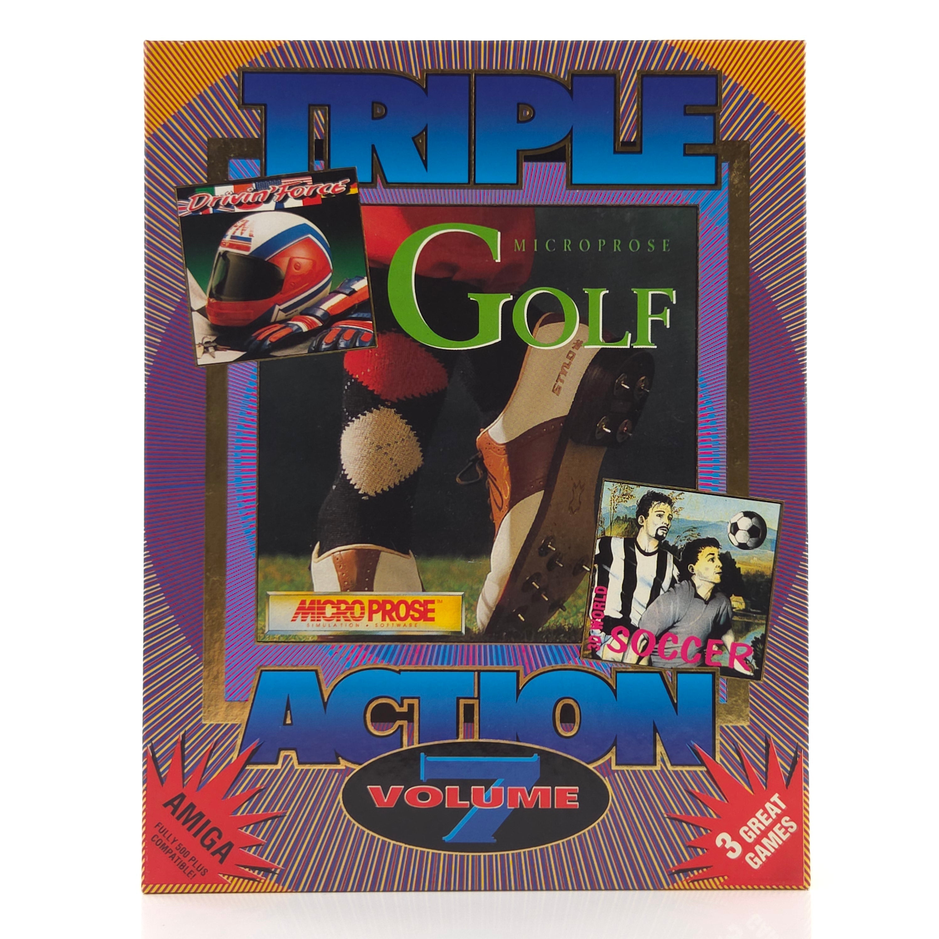 Commodore Amiga Spiel Triple Golf Action 7 Big Box OVP