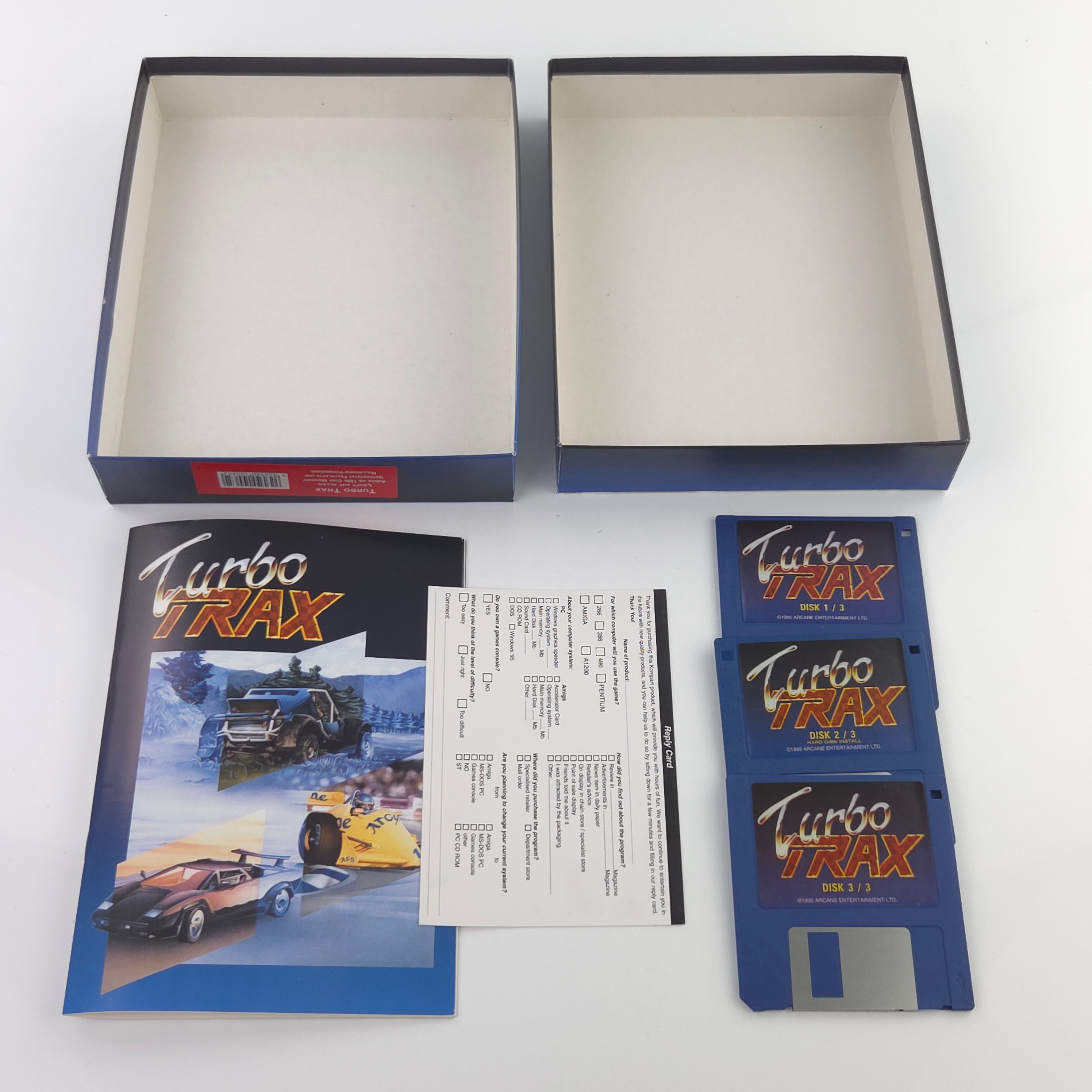 Commodore Amiga Spiel Turbo Trax Big Box OVP PAL Arcane