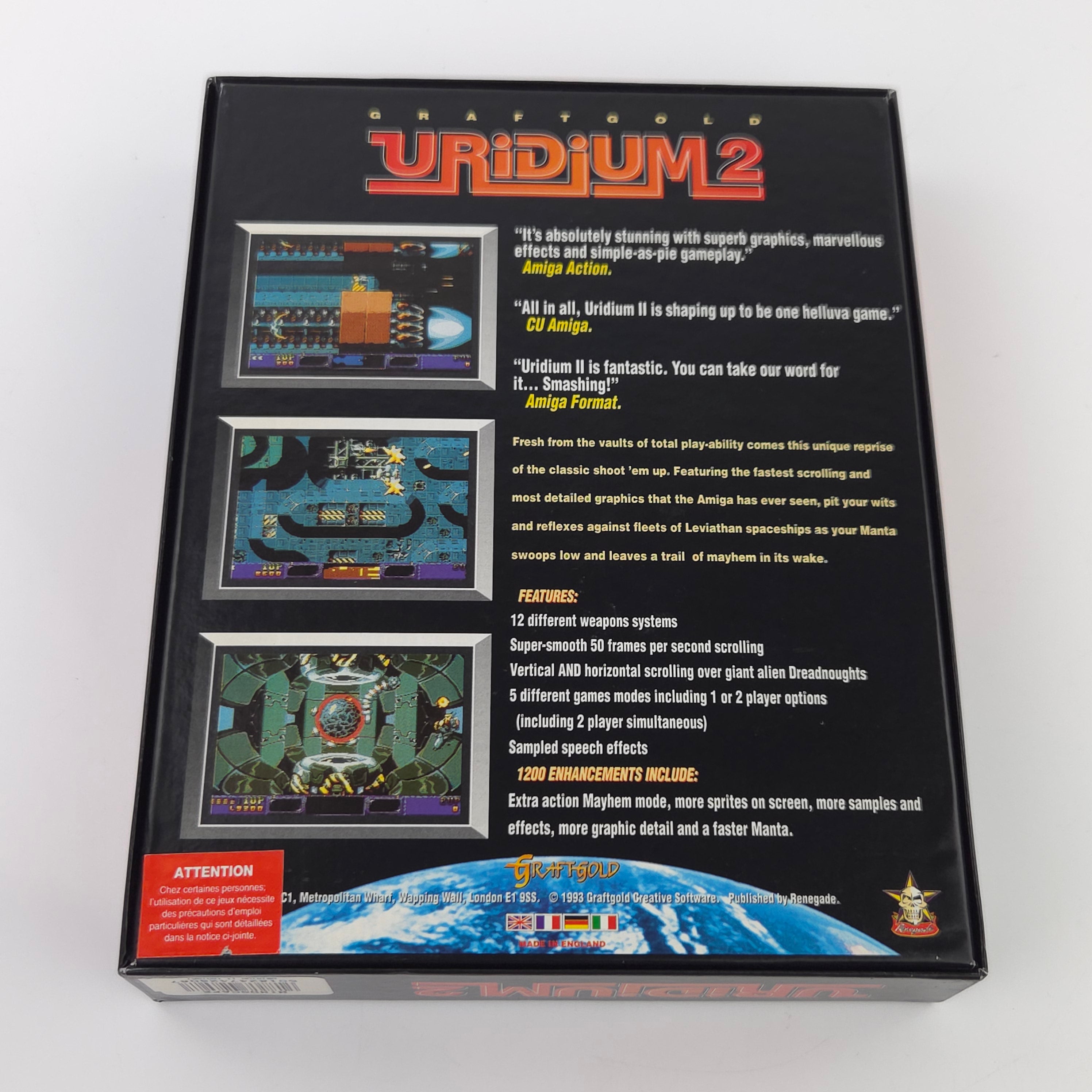 Amiga Spiel Uridium 2 Big Box OVP PAL Craftgold 1993