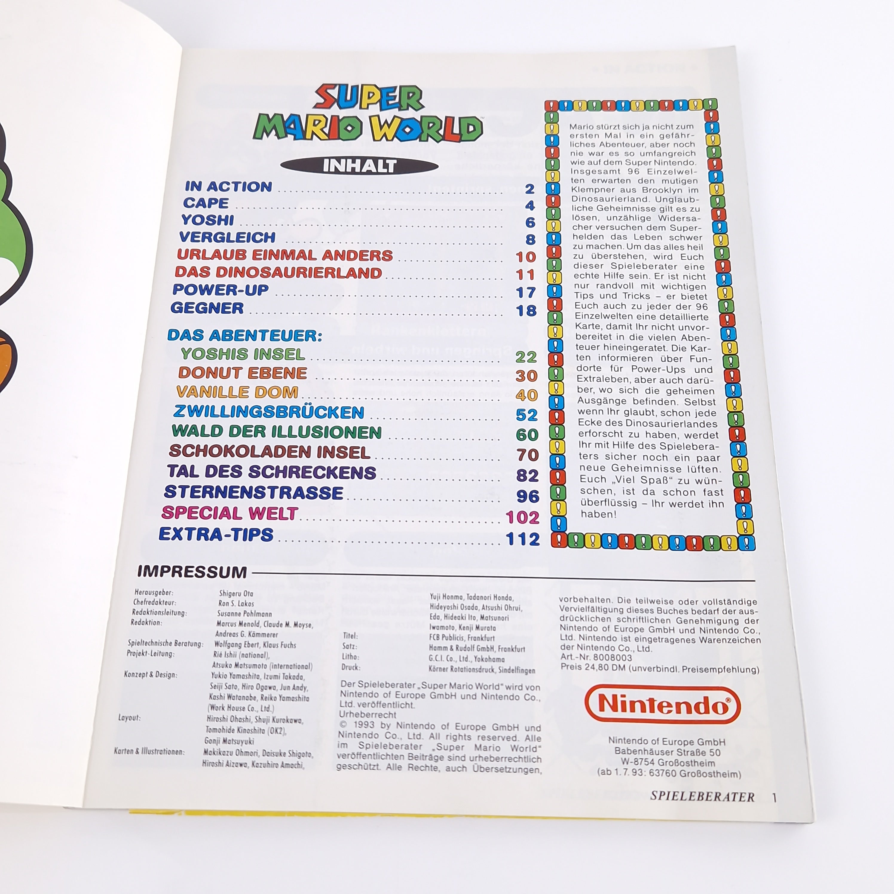 Super Nintendo Spiel – Super Mario World Lösungsbuch SNES