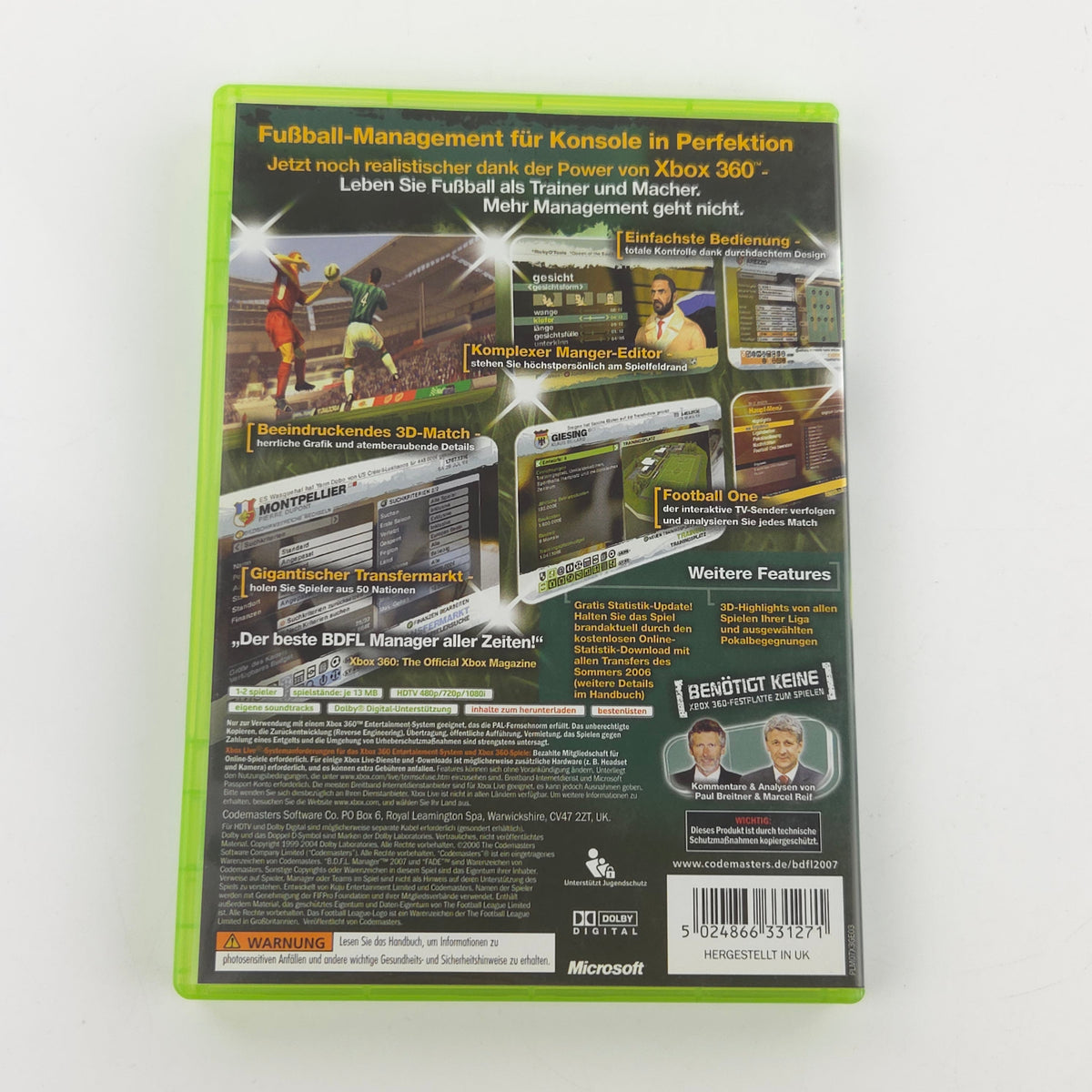 Xbox 360 Spiel BDFL Manager 2007 OVP