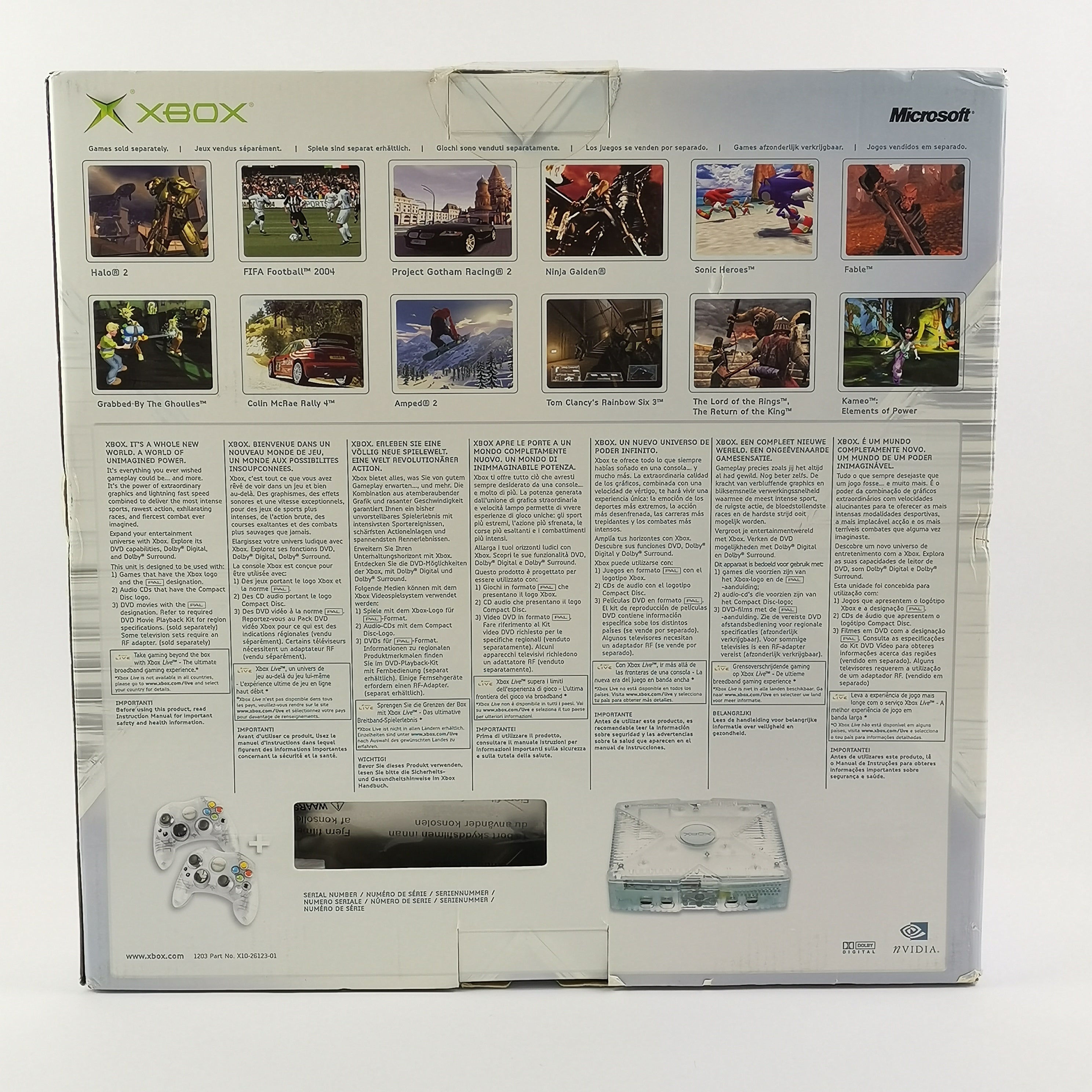 Microsoft Xbox Classic Konsole Crystal Pack OVP Neu