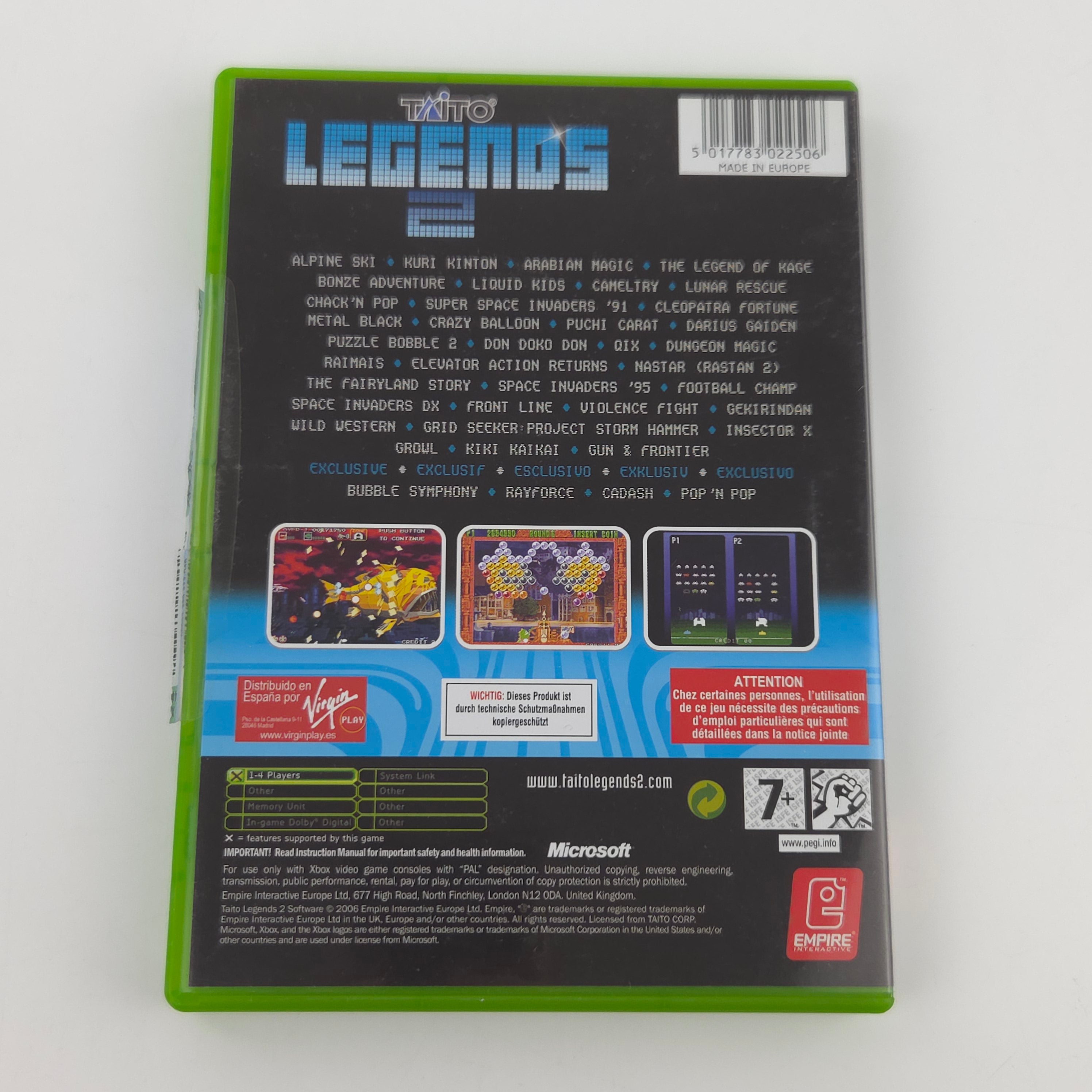 Xbox Spiel TAITO Legends 2 OVP PAL Zustand