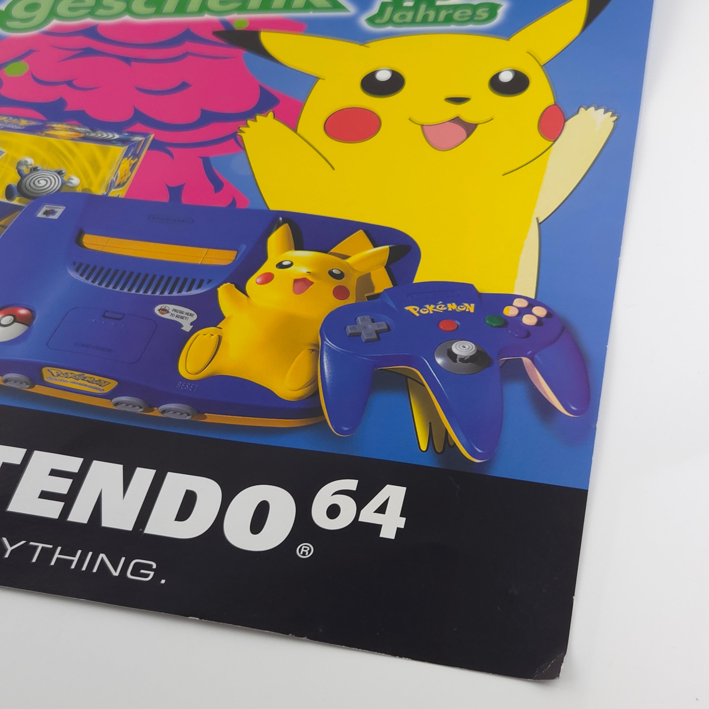 Nintendo 64 Kiosk Sign Poster Pikachu Edition Promo