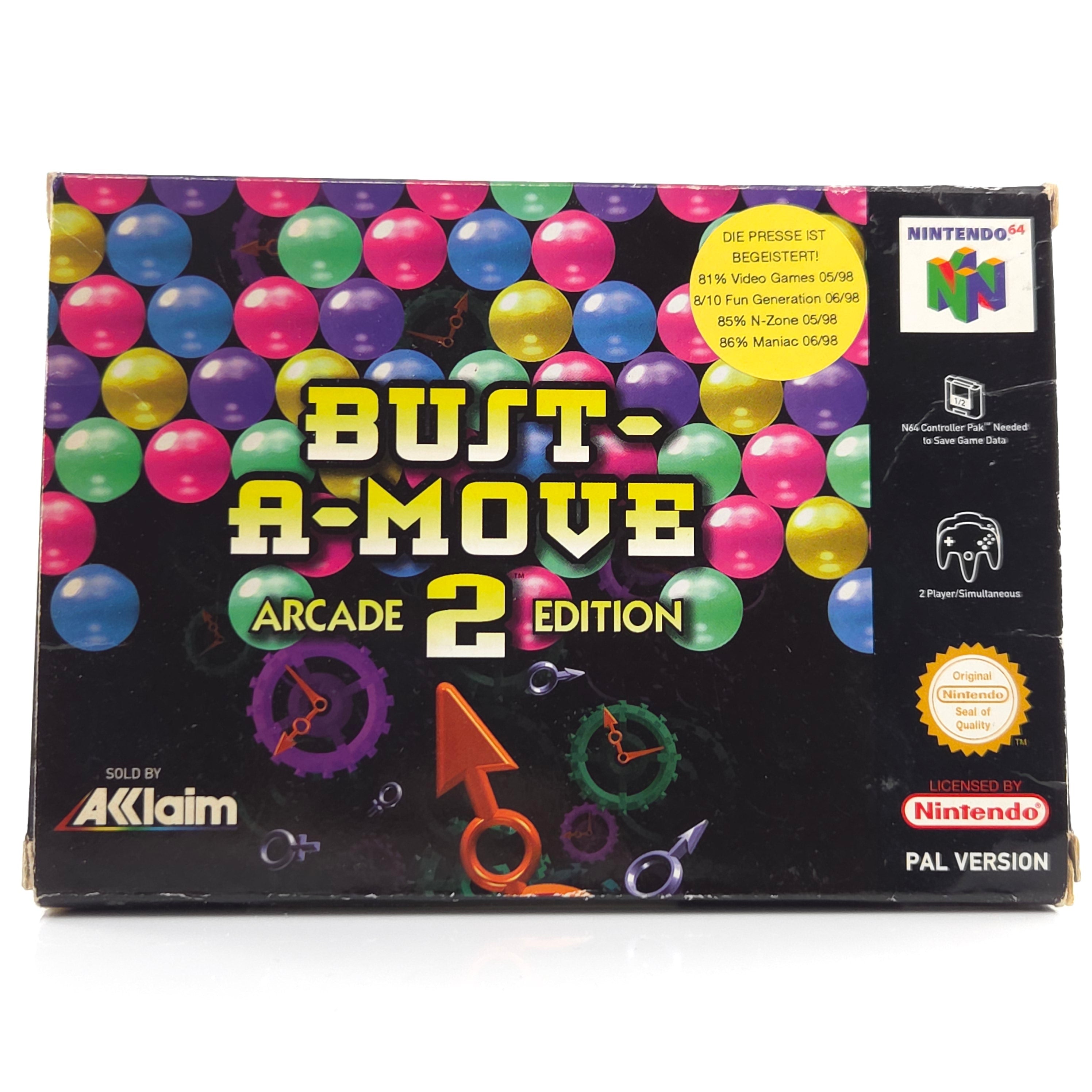 N64 Spiel Bust A Move 2 Arcade Edition OVP PAL Acclaim
