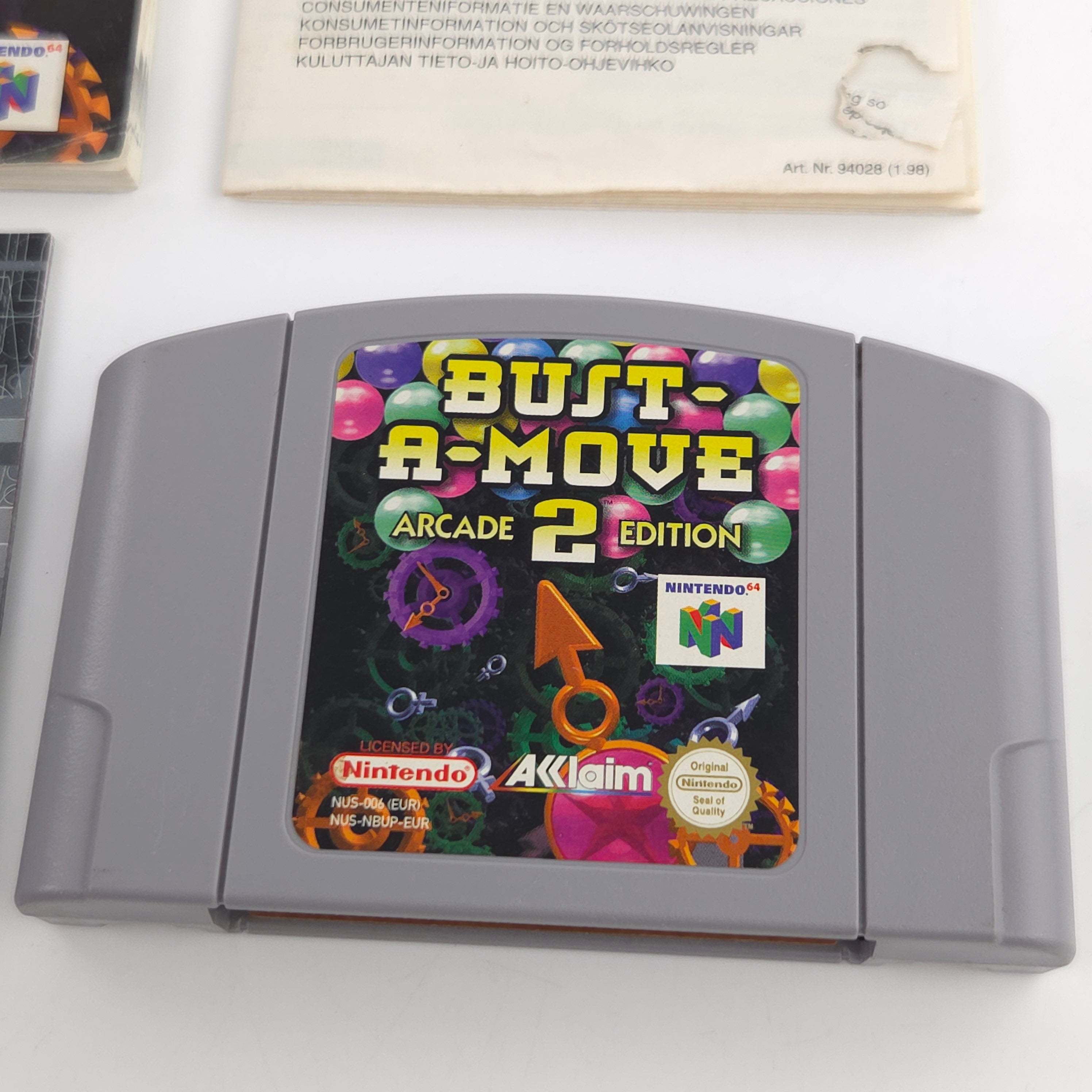 N64 Spiel Bust A Move 2 Arcade Edition OVP PAL Acclaim