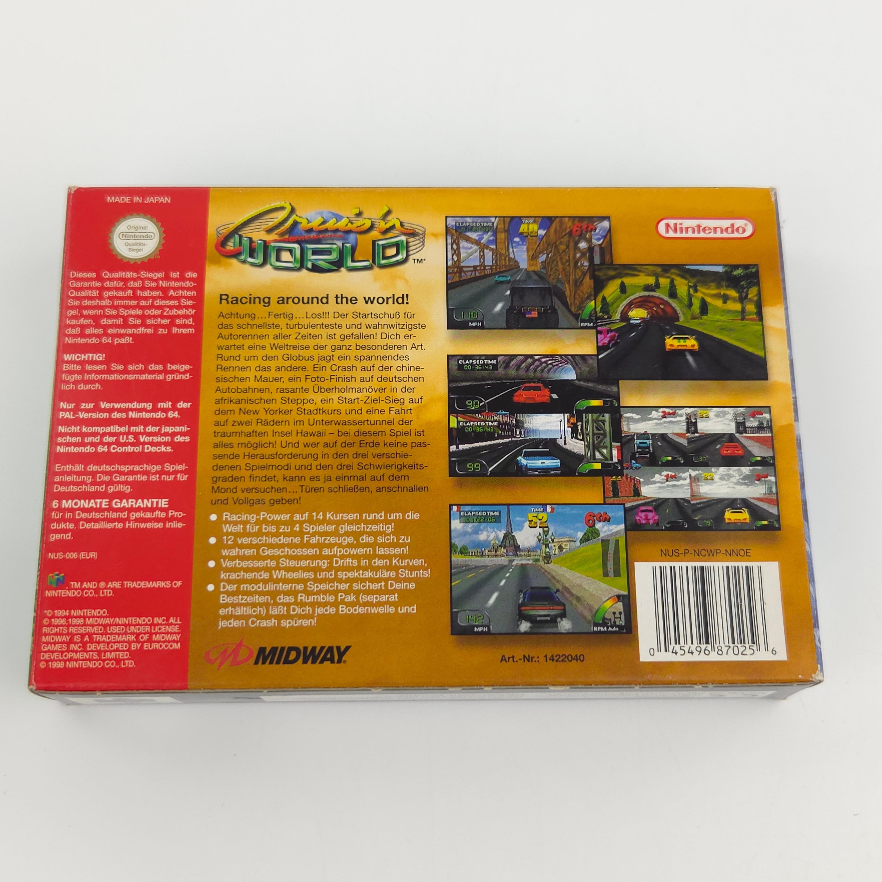 Nintendo 64 Spiel Cruisn World N64 Modul Anleitung OVP PAL
