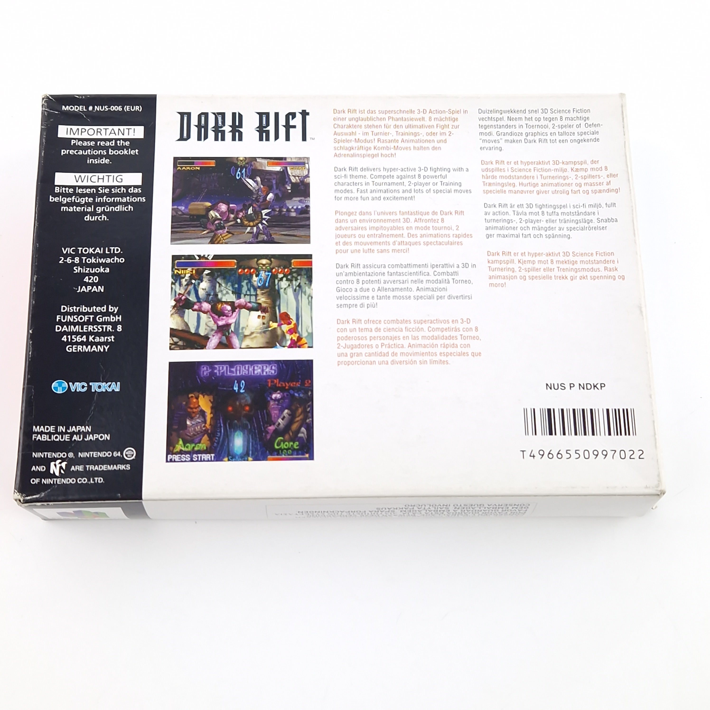 Nintendo 64 Spiel – Dark Rift Modul Anleitung OVP PAL