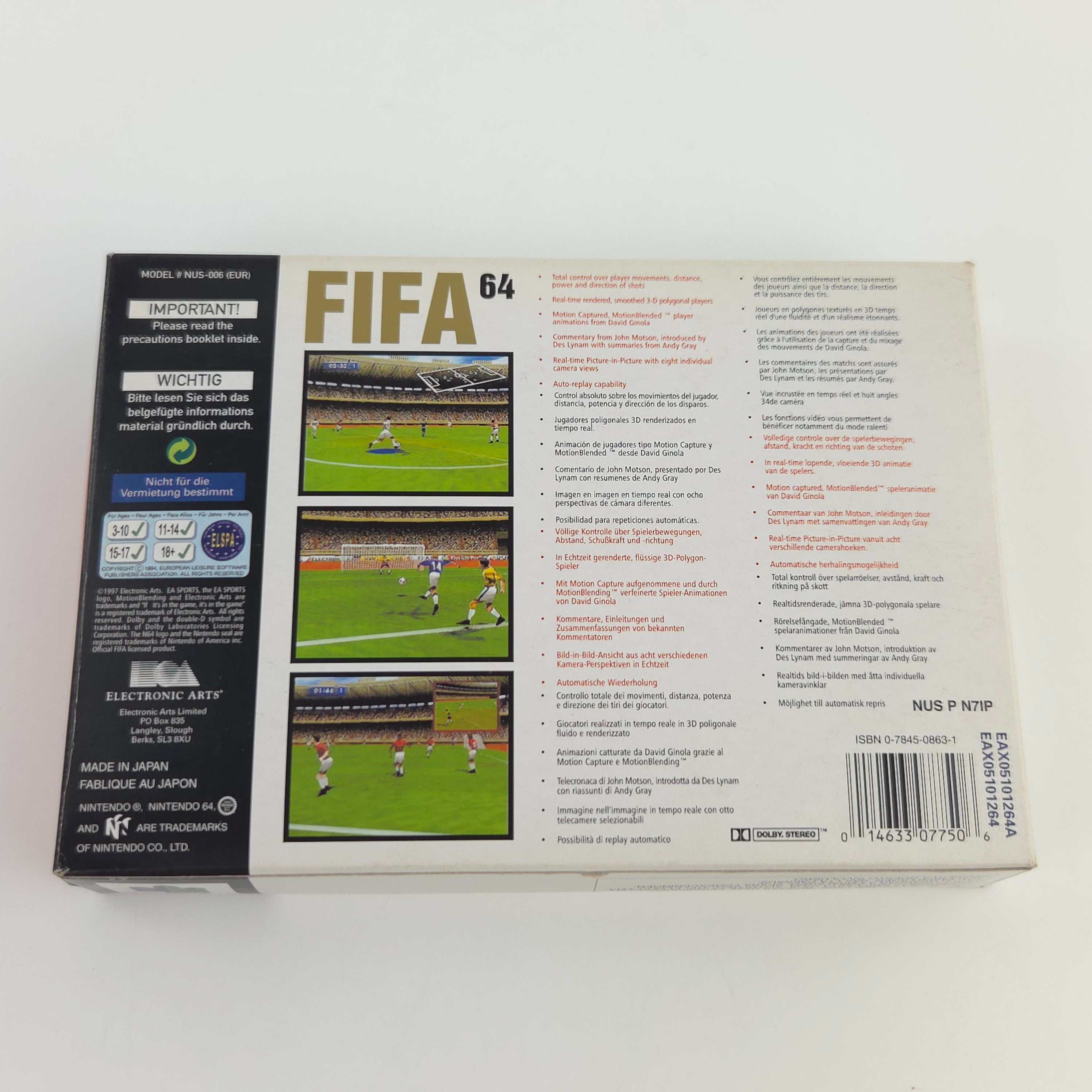 Nintendo 64 Spiel FIFA 64 N64 Modul OVP PAL EUR Fußball