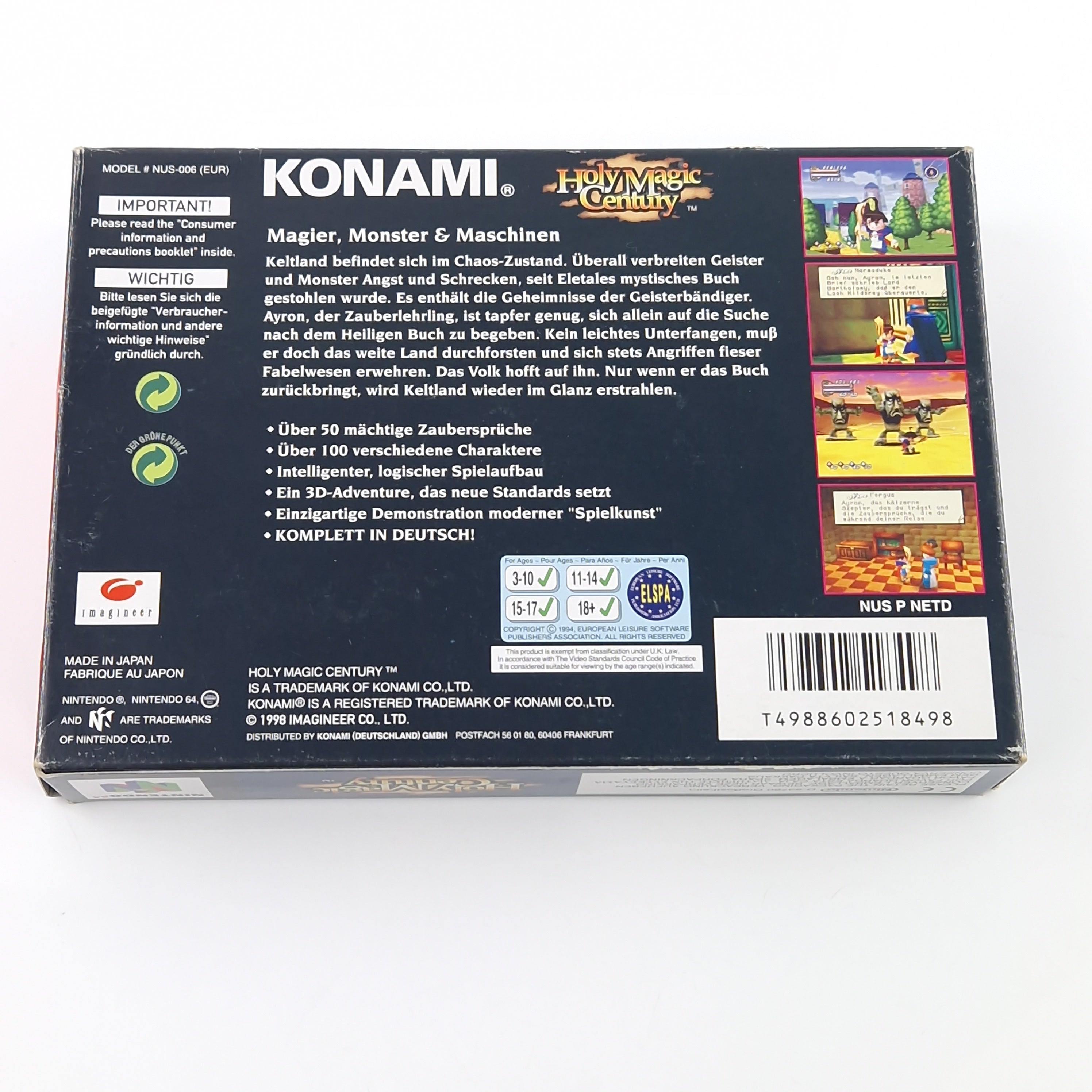 Nintendo 64 Spiel – Holy Magic Century N64 Modul OVP PAL