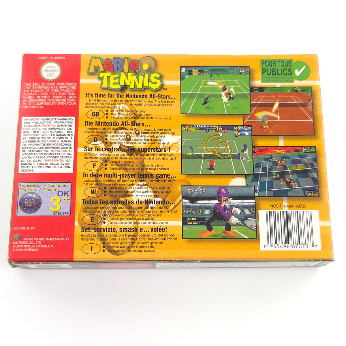 Nintendo 64 Spiel Mario Tennis Modul OVP PAL