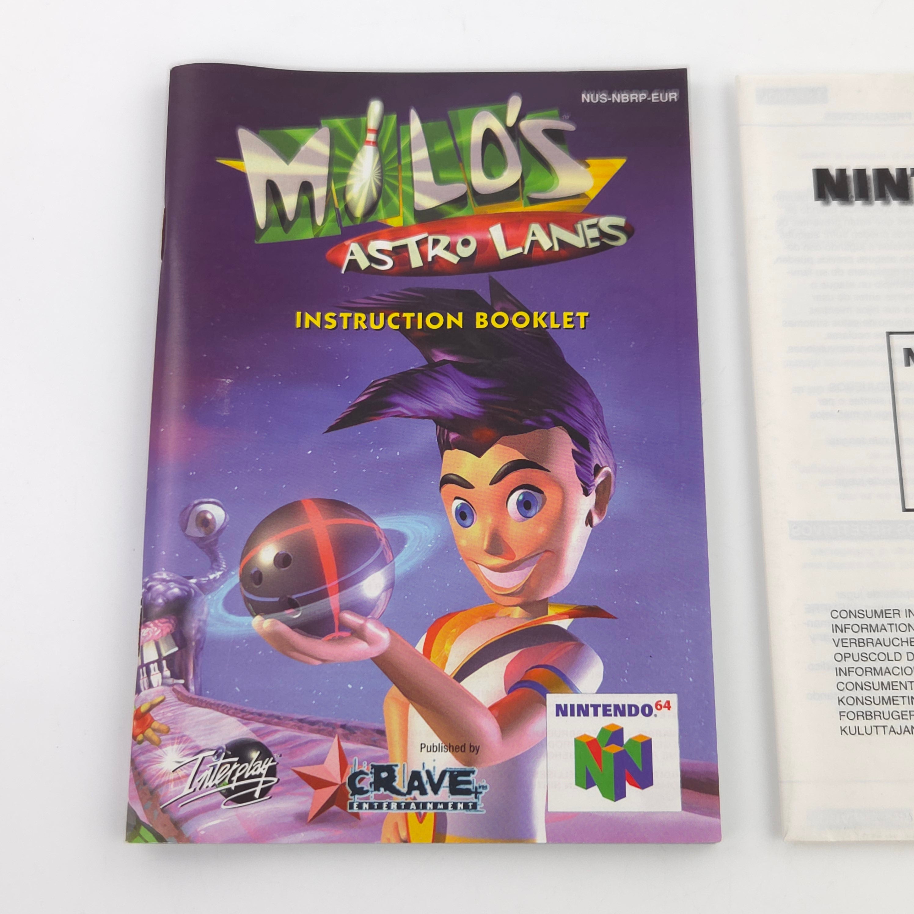 Nintendo 64 Spiel Milo´s Astro Lanes N64 OVP CIB PAL EUR