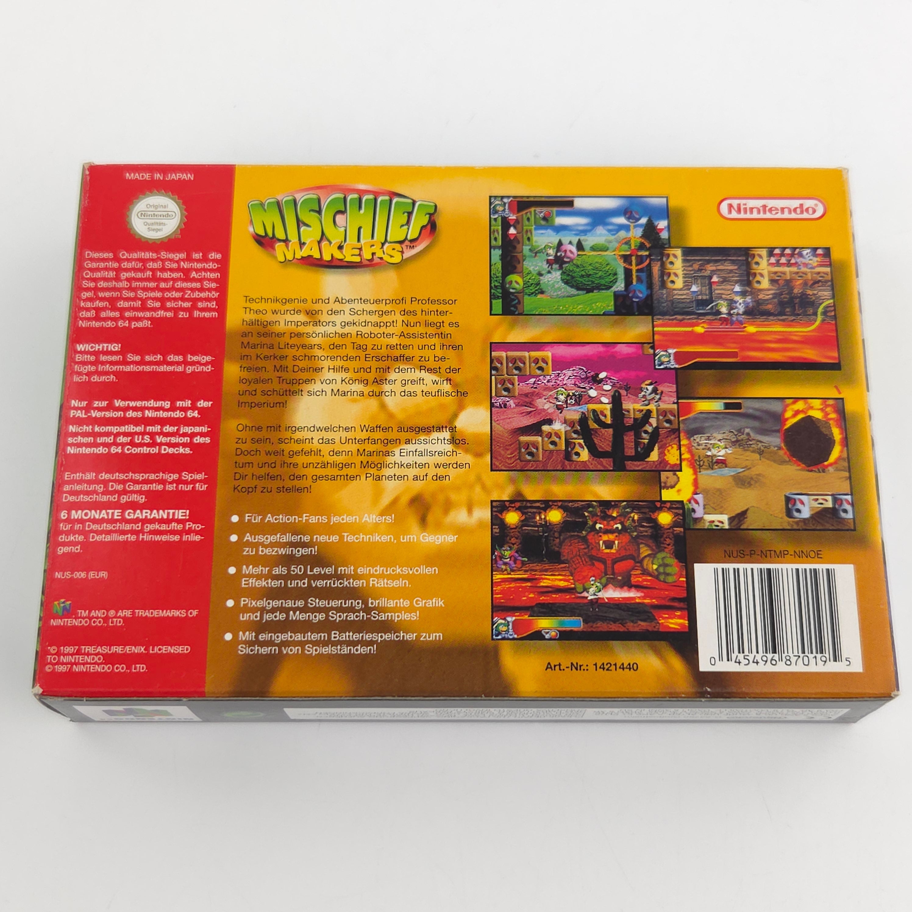 Nintendo 64 Spiel Mischief Makers N64 OVP CIB PAL EUR