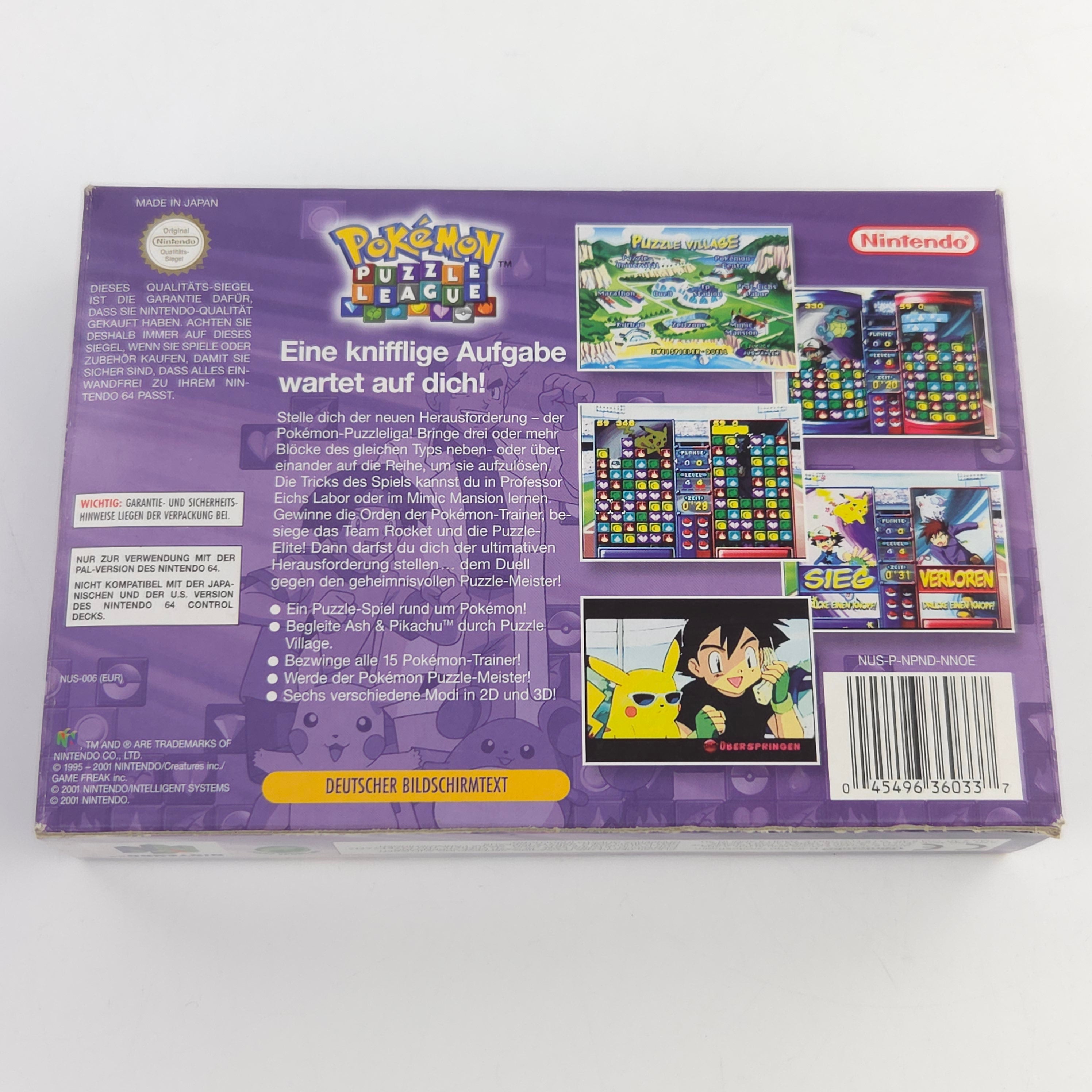 Nintendo 64 Spiel Pokemon Puzzle League N64 OVP CIB PAL
