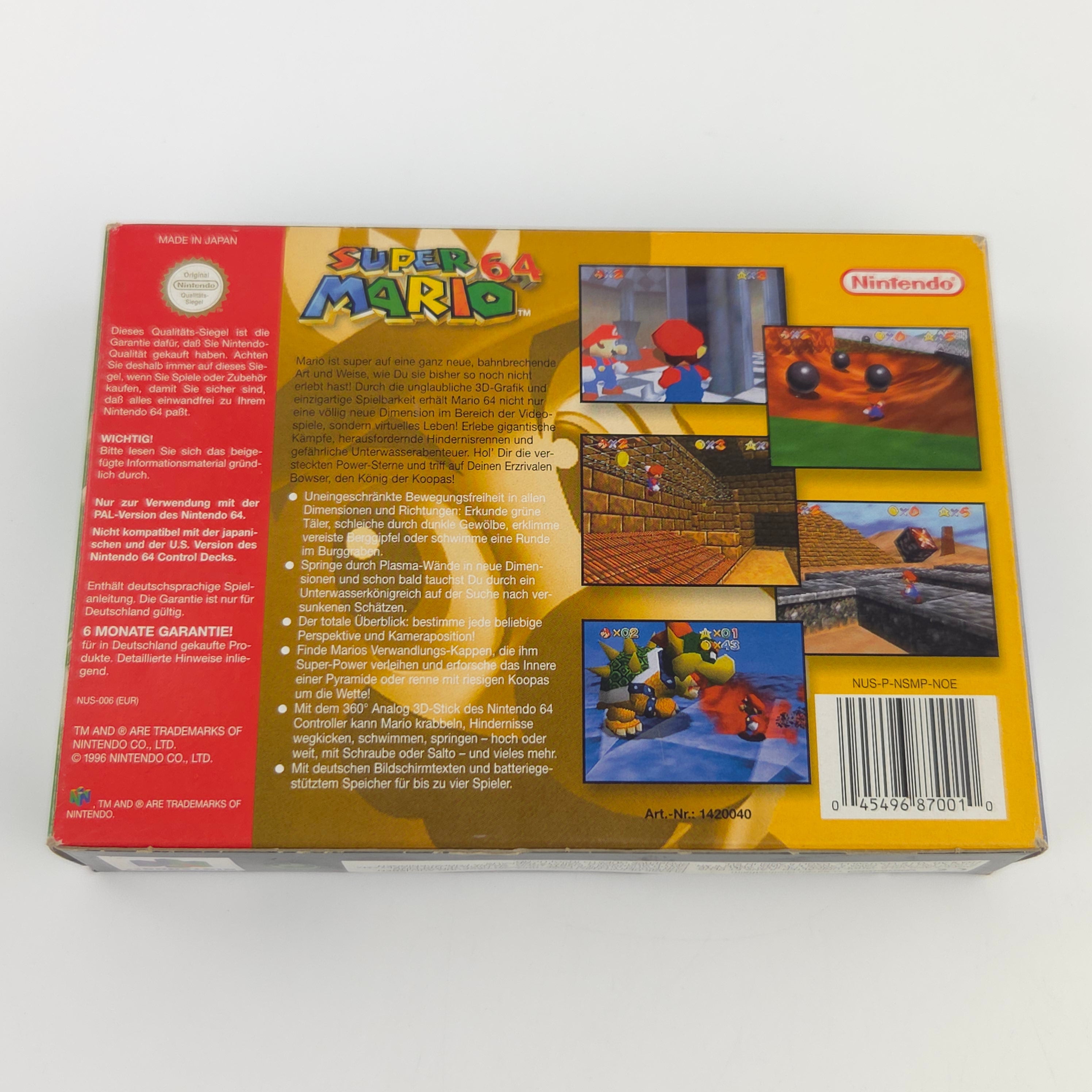 Nintendo 64 Spiel Super Mario 64 N64 Komplett OVP PAL