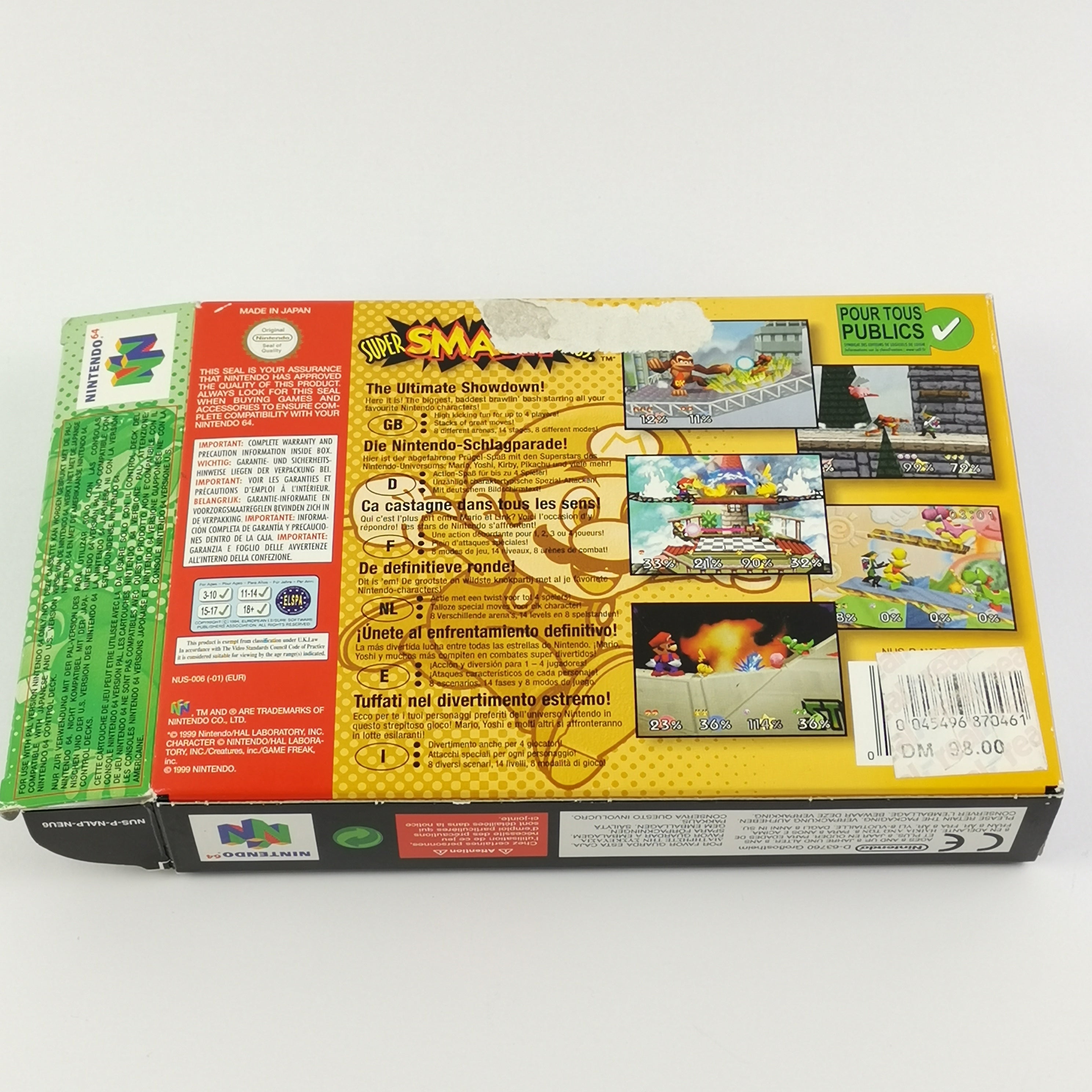 Nintendo 64 Spiel – Super Smash Bros OVP PAL Version N64