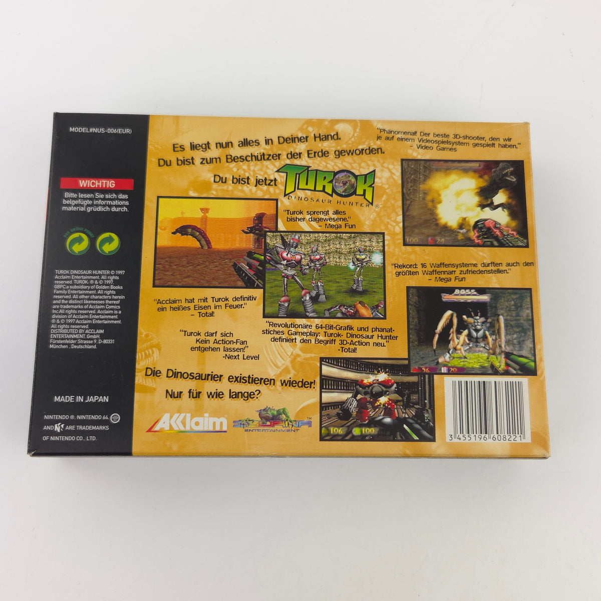 Nintendo 64 Spiel Turok Dinosaur Hunter OVP PAL