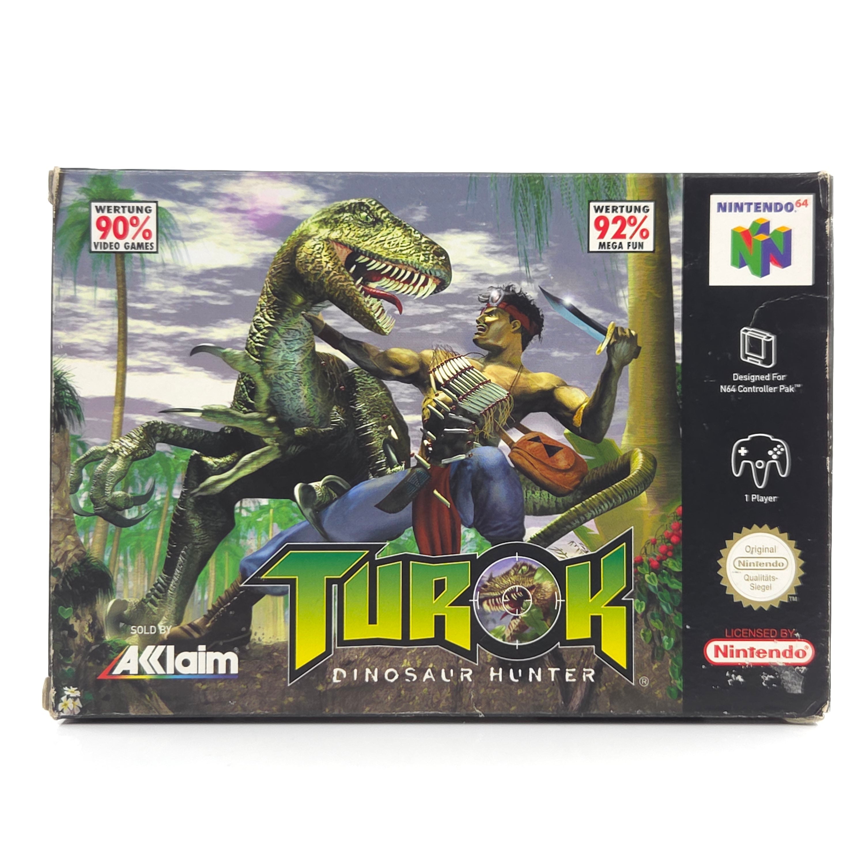 Nintendo 64 Spiel Turok Dinosaur Hunter N64 OVP CIB PAL