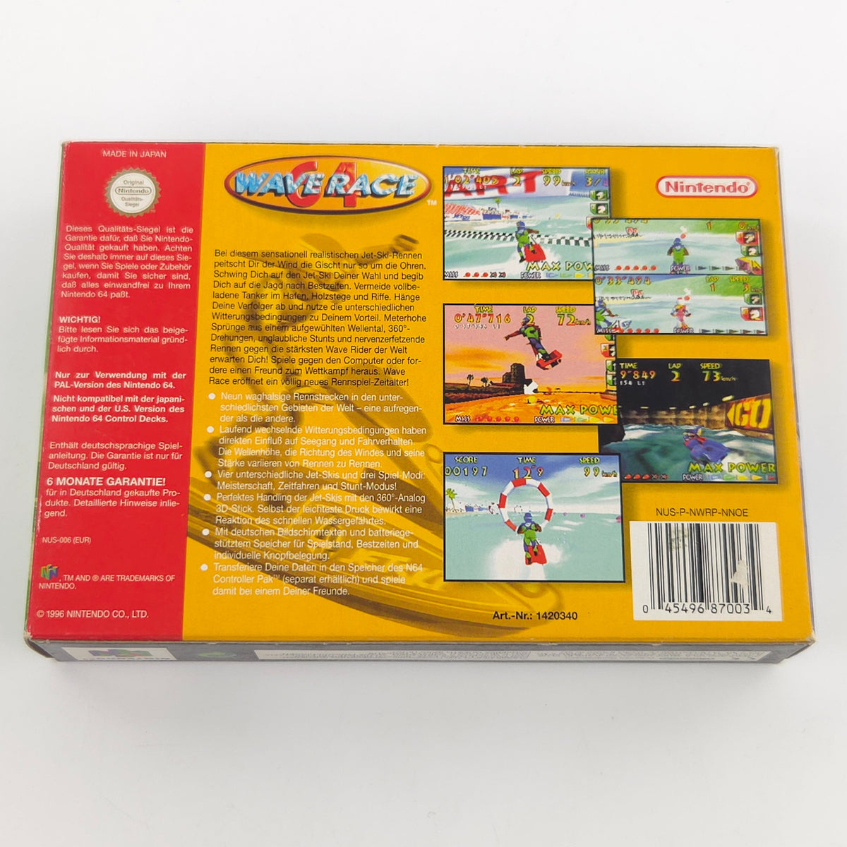 Nintendo 64 Spiel Wave Race 64 OVP PAL