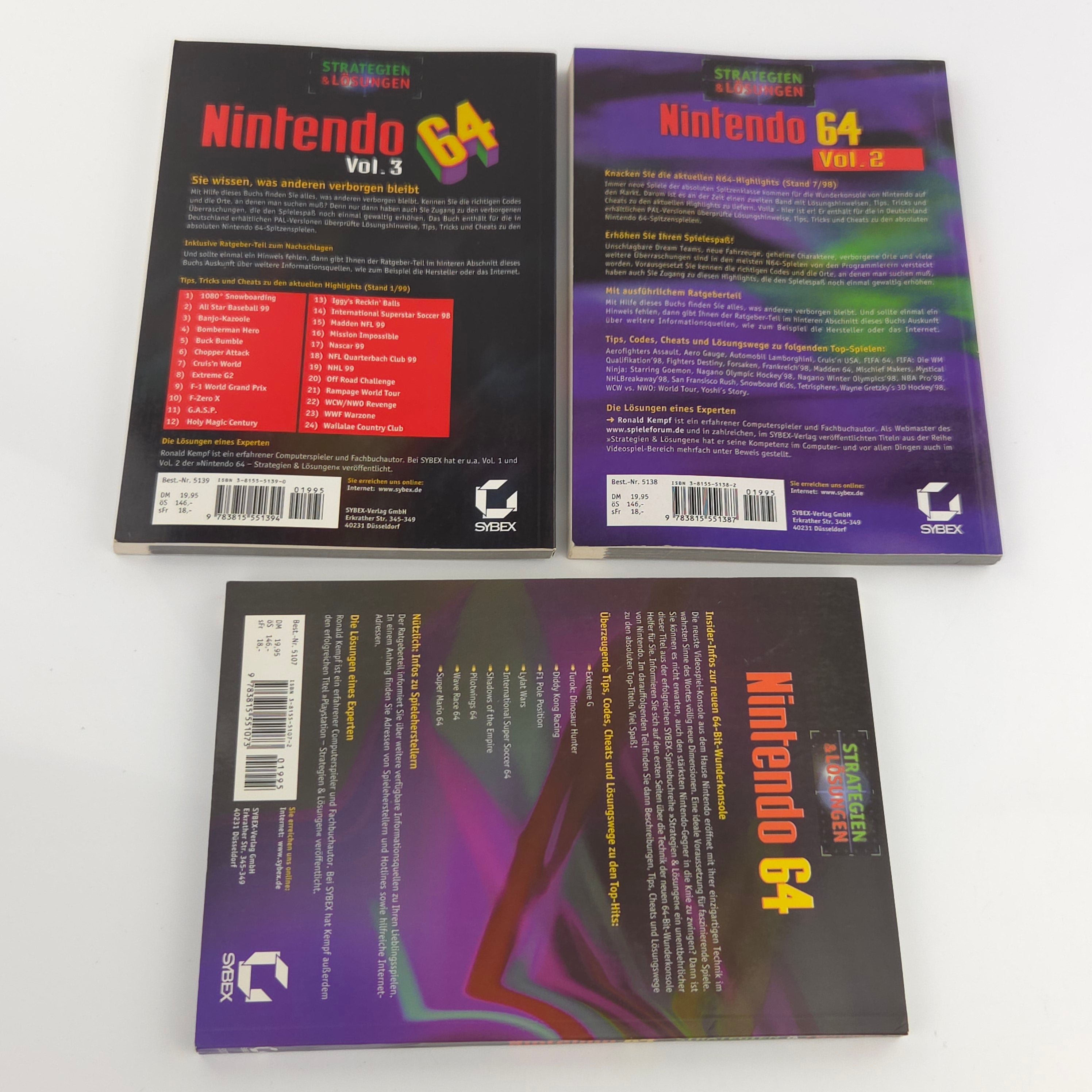 N64 Buch Nintendo 64 Strategien Lösungen Vol. 1-3 Sybex