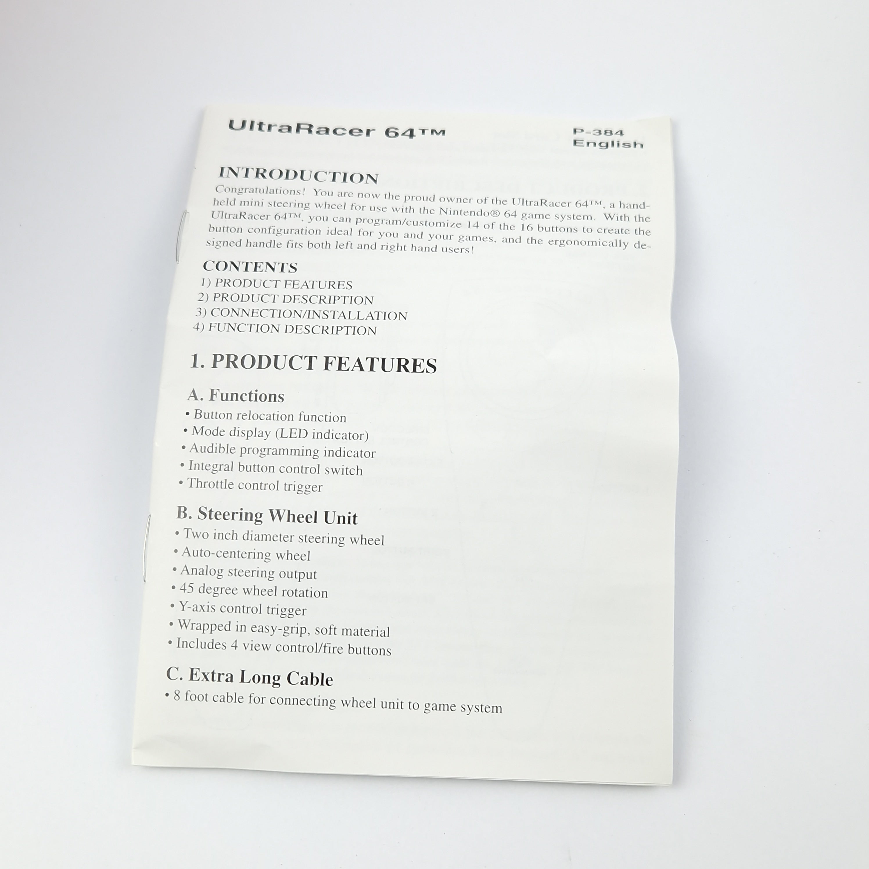 Nintendo 64 Zubehör Controller Ultra Racer 64 OVP PAL