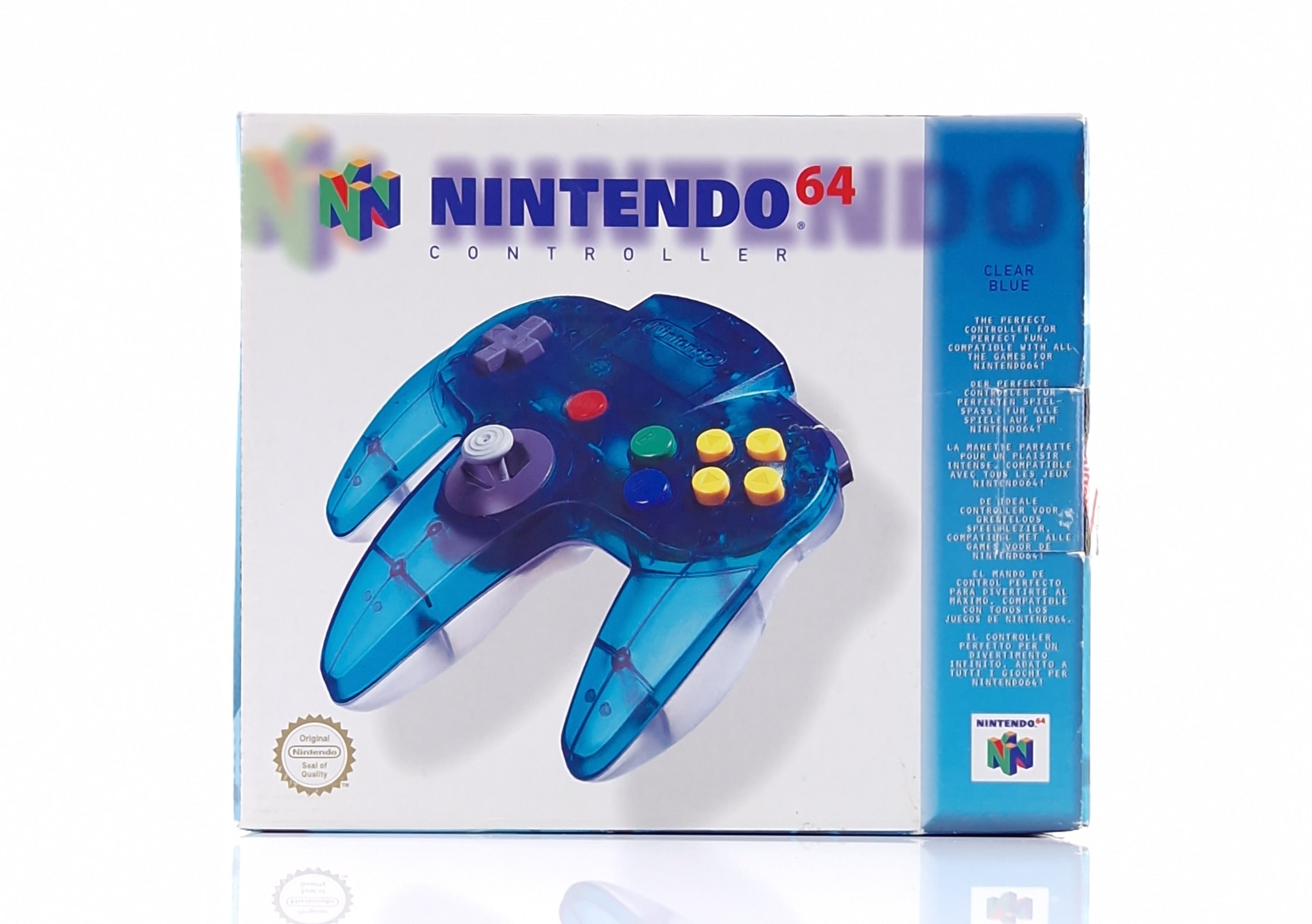 Nintendo 64 Controller Original Clear Blue OVP PAL